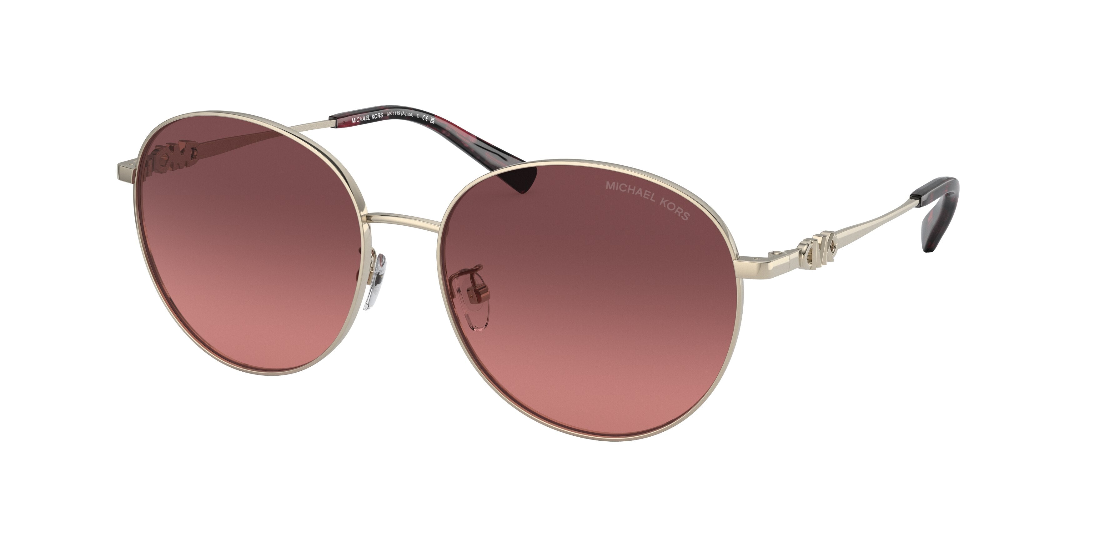 Michael Kors ALPINE MK1119 Round Sunglasses  101420-Light Gold 57-140-16 - Color Map Gold