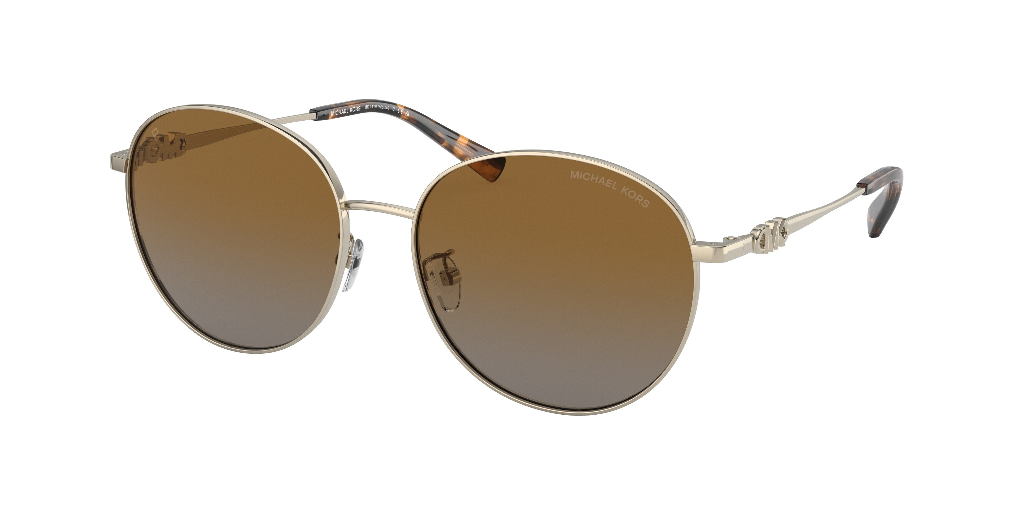 Michael Kors ALPINE MK1119 Round Sunglasses  1014T5-Light Gold 57-140-16 - Color Map Gold