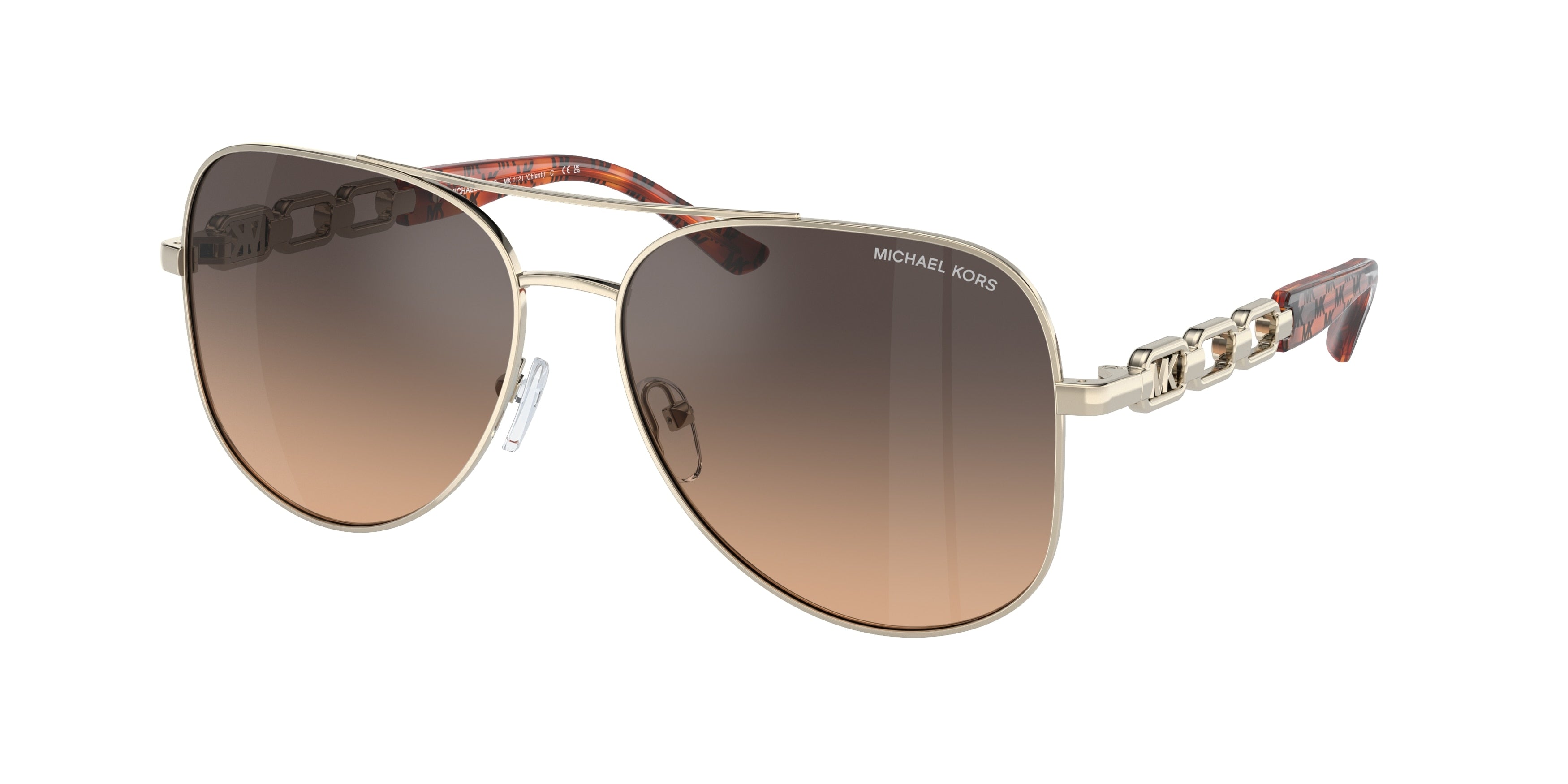 Michael Kors CHIANTI MK1121 Pilot Sunglasses  1014K0-Light Gold 58-140-15 - Color Map Gold