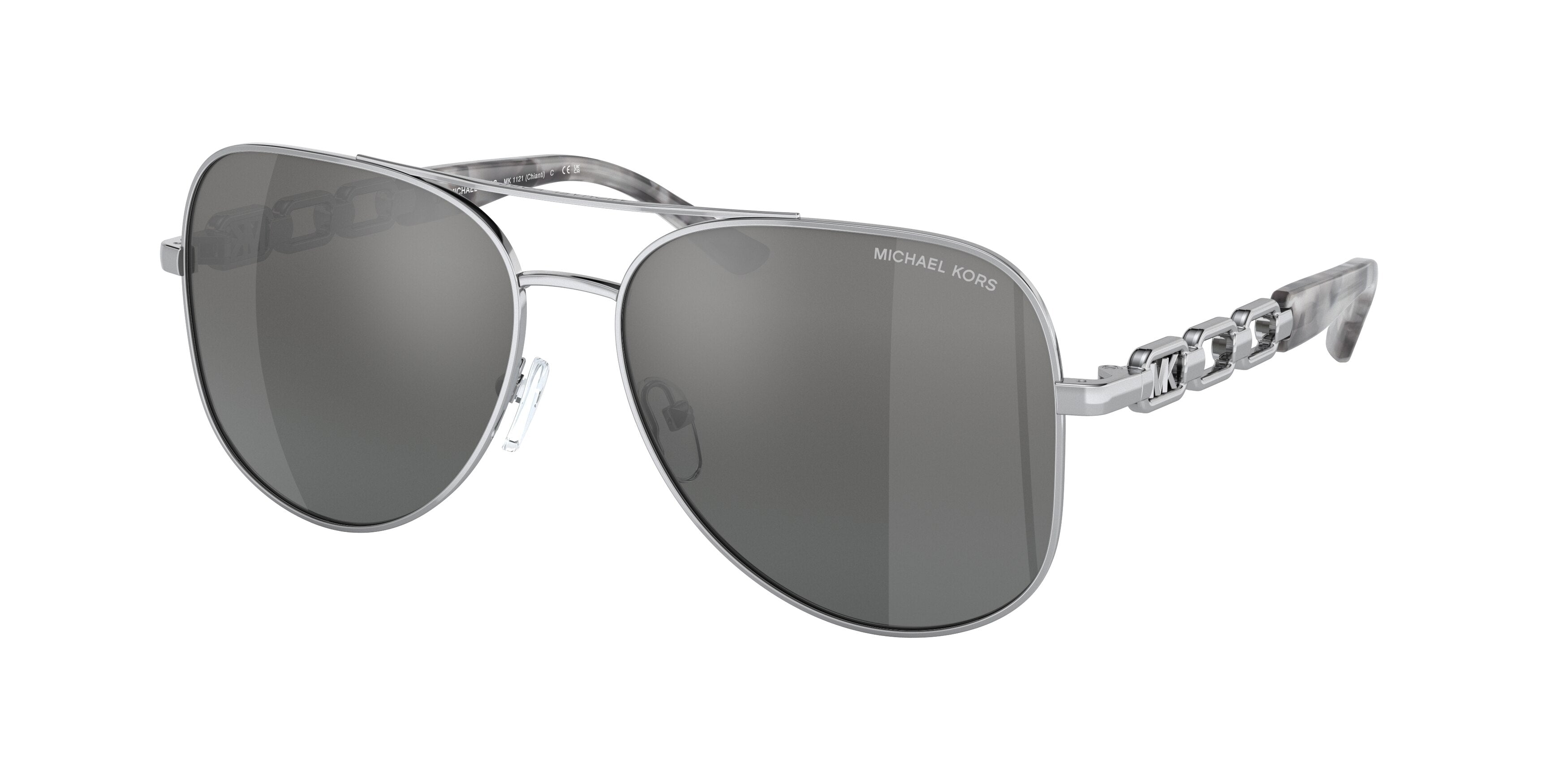 Michael Kors CHIANTI MK1121 Pilot Sunglasses  115388-Silver 58-140-15 - Color Map Silver