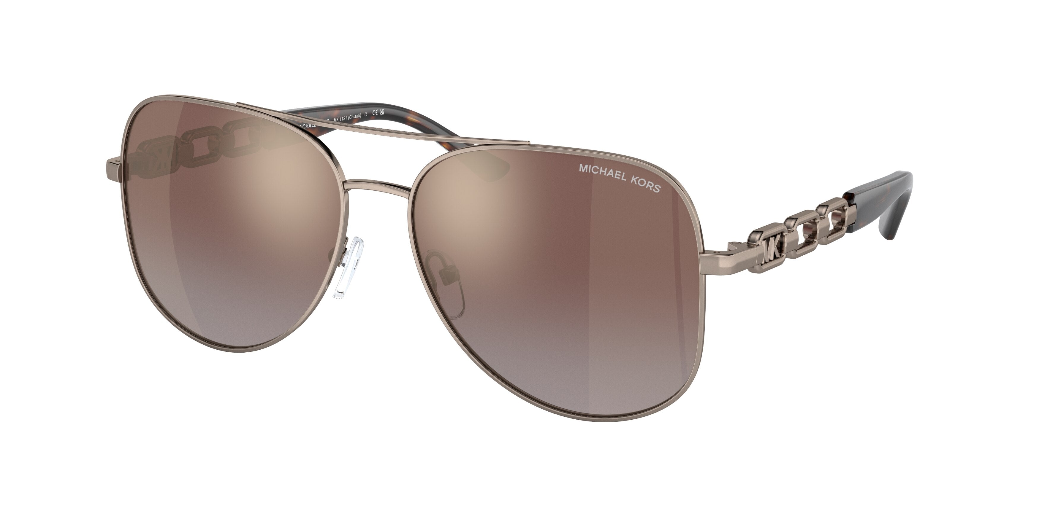 Michael Kors CHIANTI MK1121 Pilot Sunglasses  12136K-Mink 58-140-15 - Color Map Brown