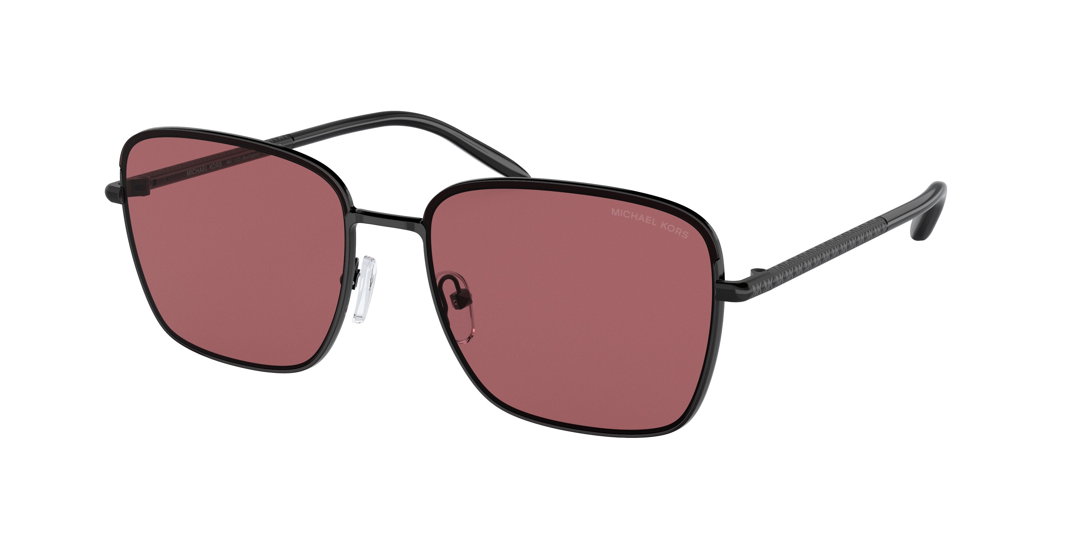 Michael Kors BURLINGTON MK1123 Square Sunglasses  100569-Shiny Black 57-145-16 - Color Map Black