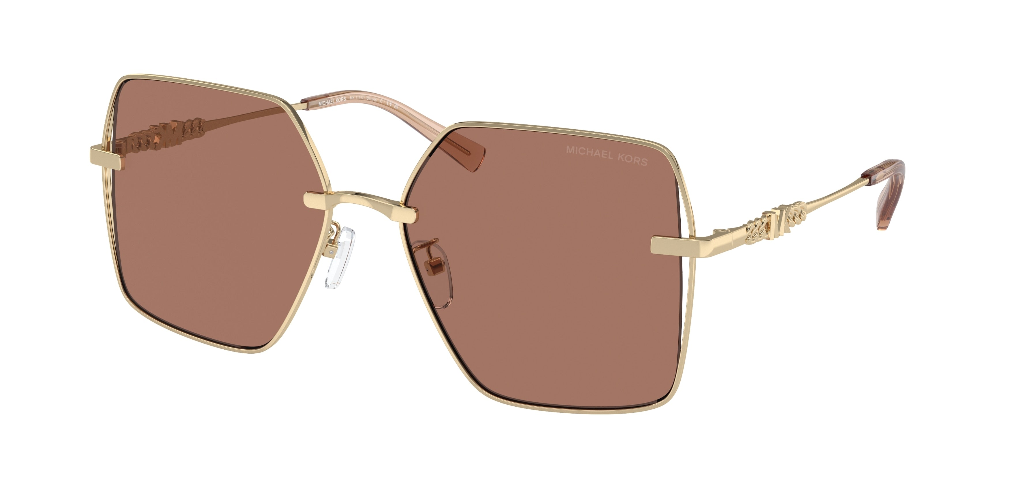 Michael Kors SANYA MK1157D Square Sunglasses  101403-Shiny Light Gold 58-145-17 - Color Map Gold