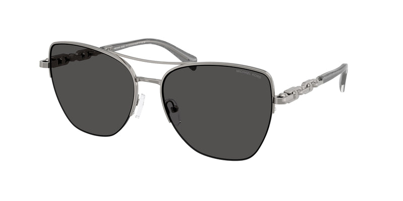 Michael Kors DORADO BEACH MK1163 Square Sunglasses  100287-Gunmetal Shiny 57-140-16 - Color Map Grey