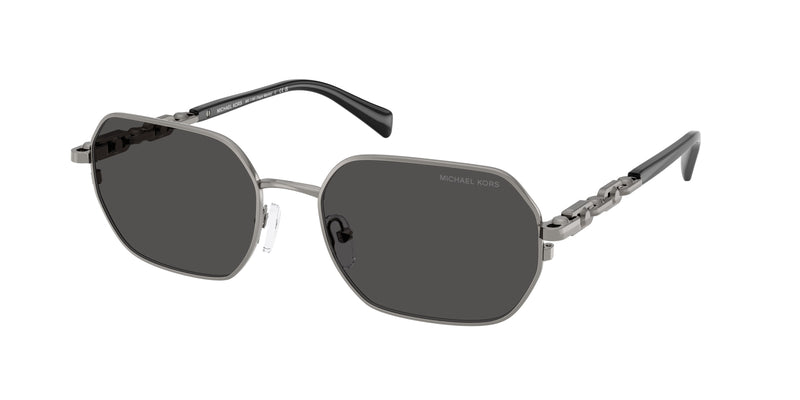 Michael Kors SAINT MARTIN MK1165 Irregular Sunglasses  100287-Gunmetal Shiny 57-145-18 - Color Map Grey