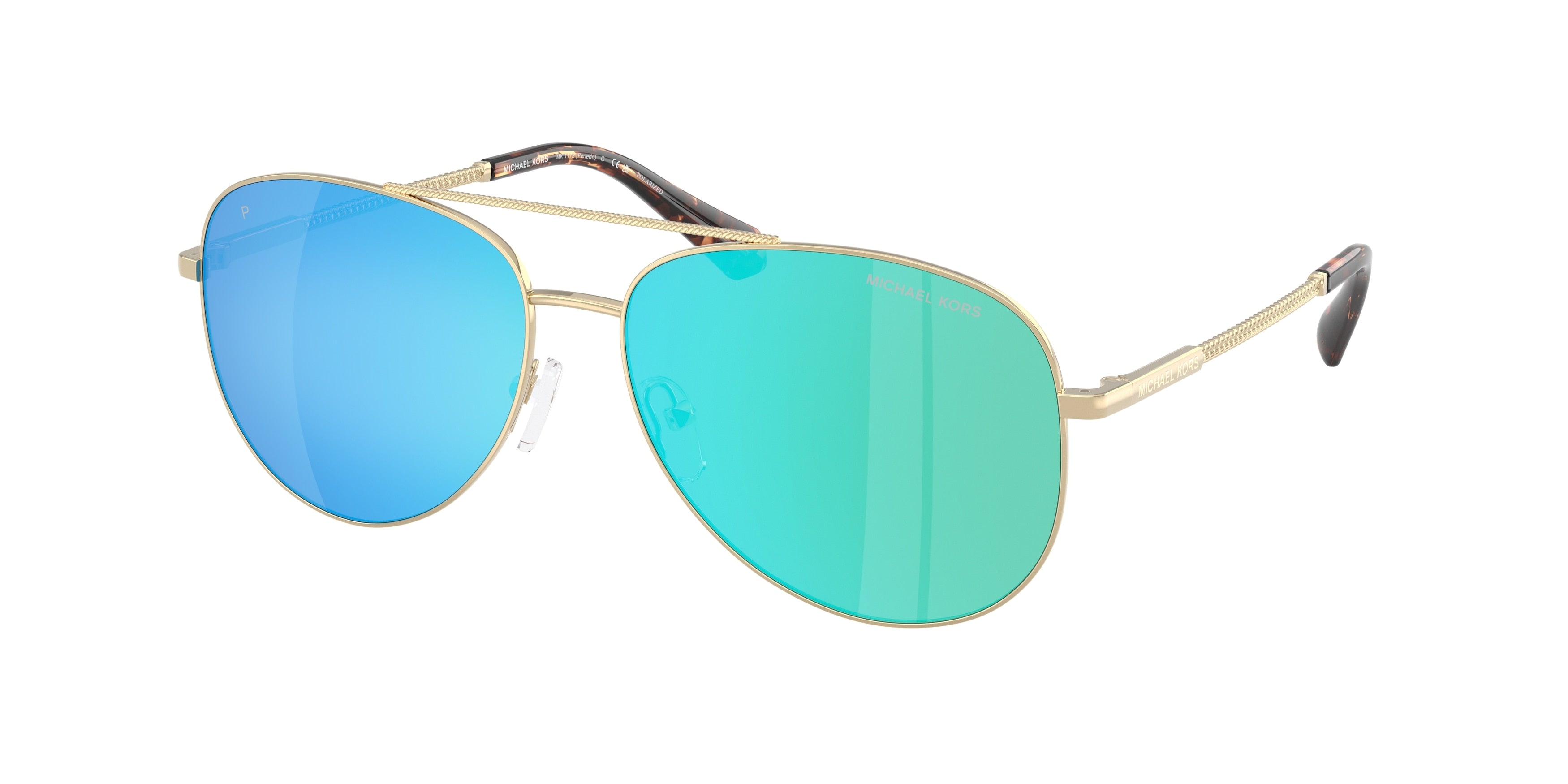 Michael Kors MK1172 Pilot Sunglasses for Women — Free Shipping - 58-140-14 / 101425-Light Gold - Polarized