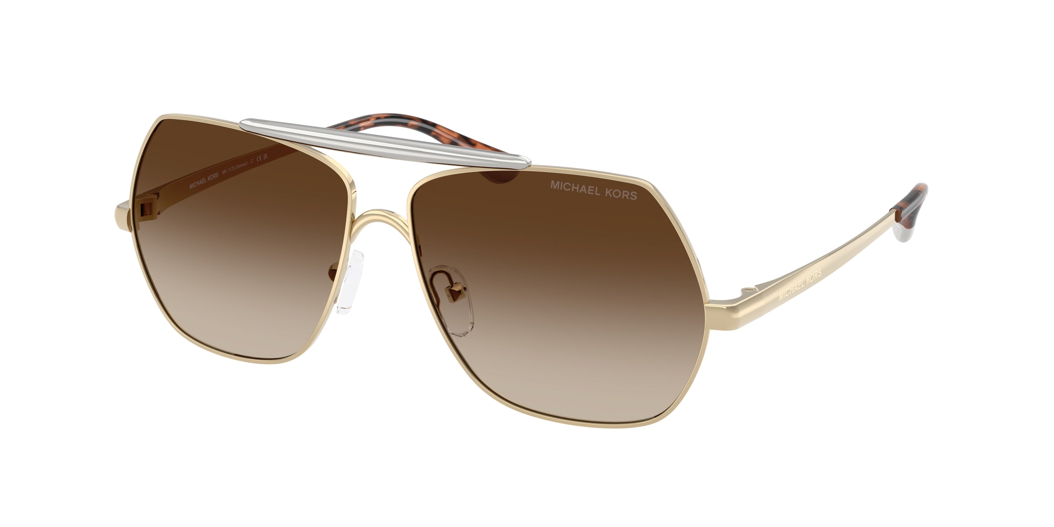 Michael Kors MK1173 Pilot Sunglasses for Women — Free Shipping - 58-140-13 / 101413-Light Gold