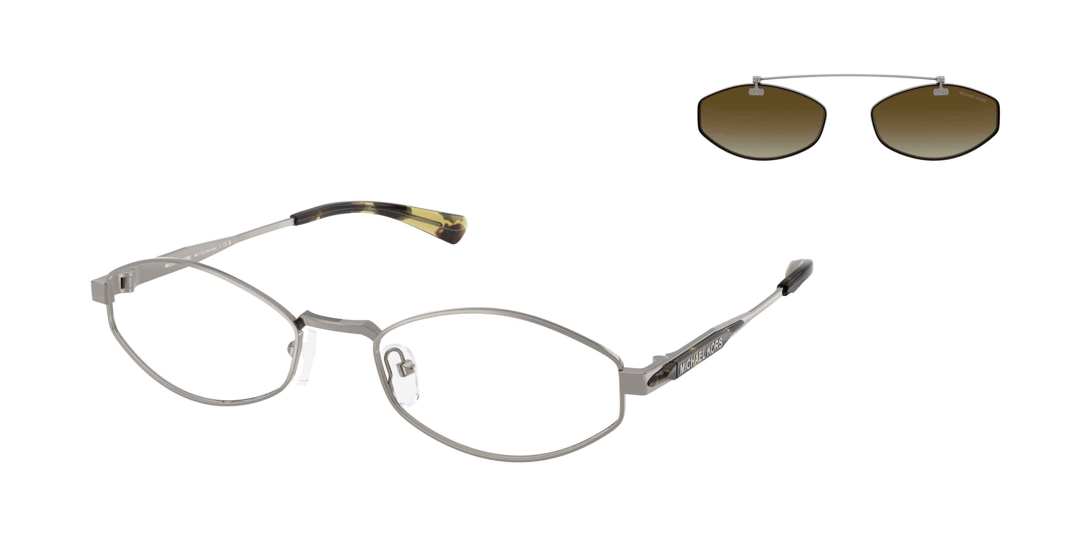 Michael Kors MK1175 Oval Sunglasses for Men — Free Shipping - 56-145-20 / 19067Z-Shiny Gunmetal