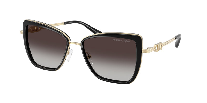 Michael Kors SEA ISLAND MK1178 Butterfly Sunglasses  30058G-Black 55-140-16 - Color Map Black