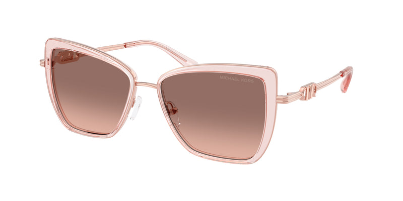 Michael Kors SEA ISLAND MK1178 Butterfly Sunglasses  310113-Pink Transparent 55-140-16 - Color Map Pink