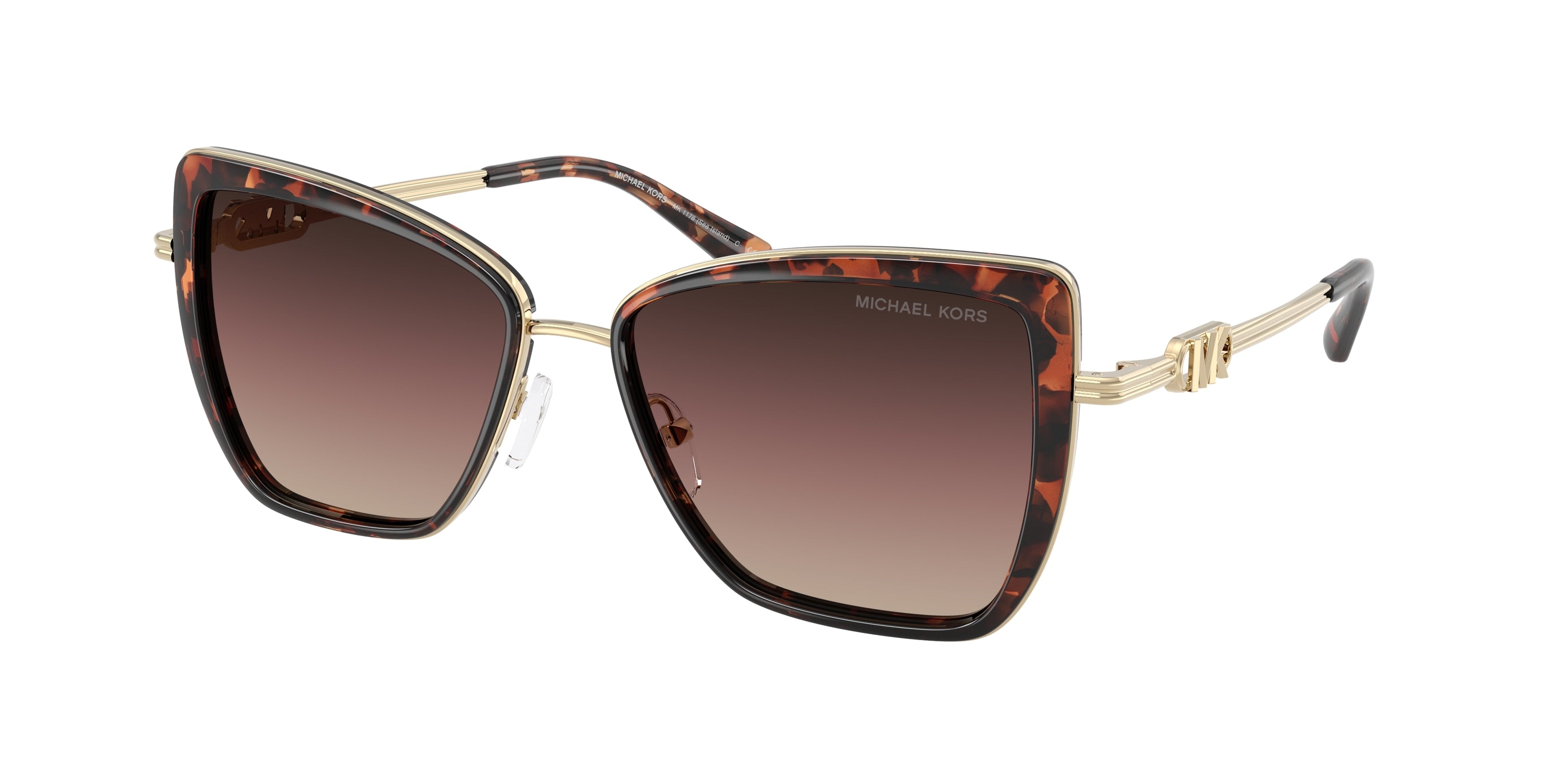 Michael Kors SEA ISLAND MK1178 Butterfly Sunglasses  4031E2-Luggage Tortoise 55-140-16 - Color Map Tortoise