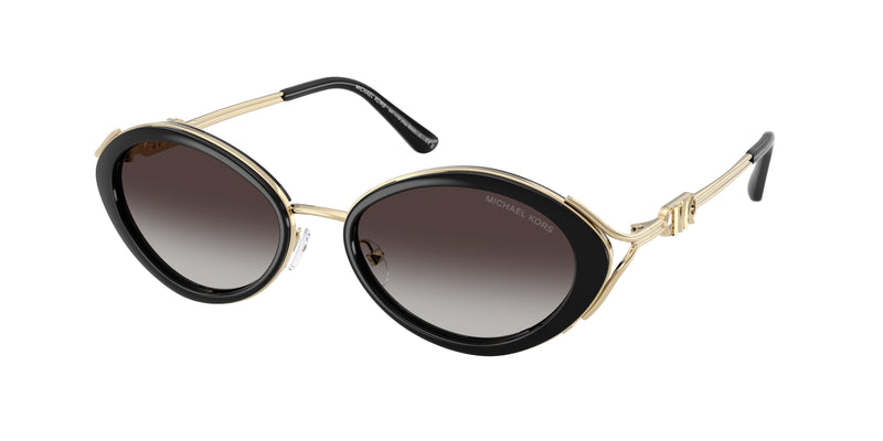 Michael Kors KEY WEST MK1179 Oval Sunglasses  30058G-Black 53-140-18 - Color Map Black