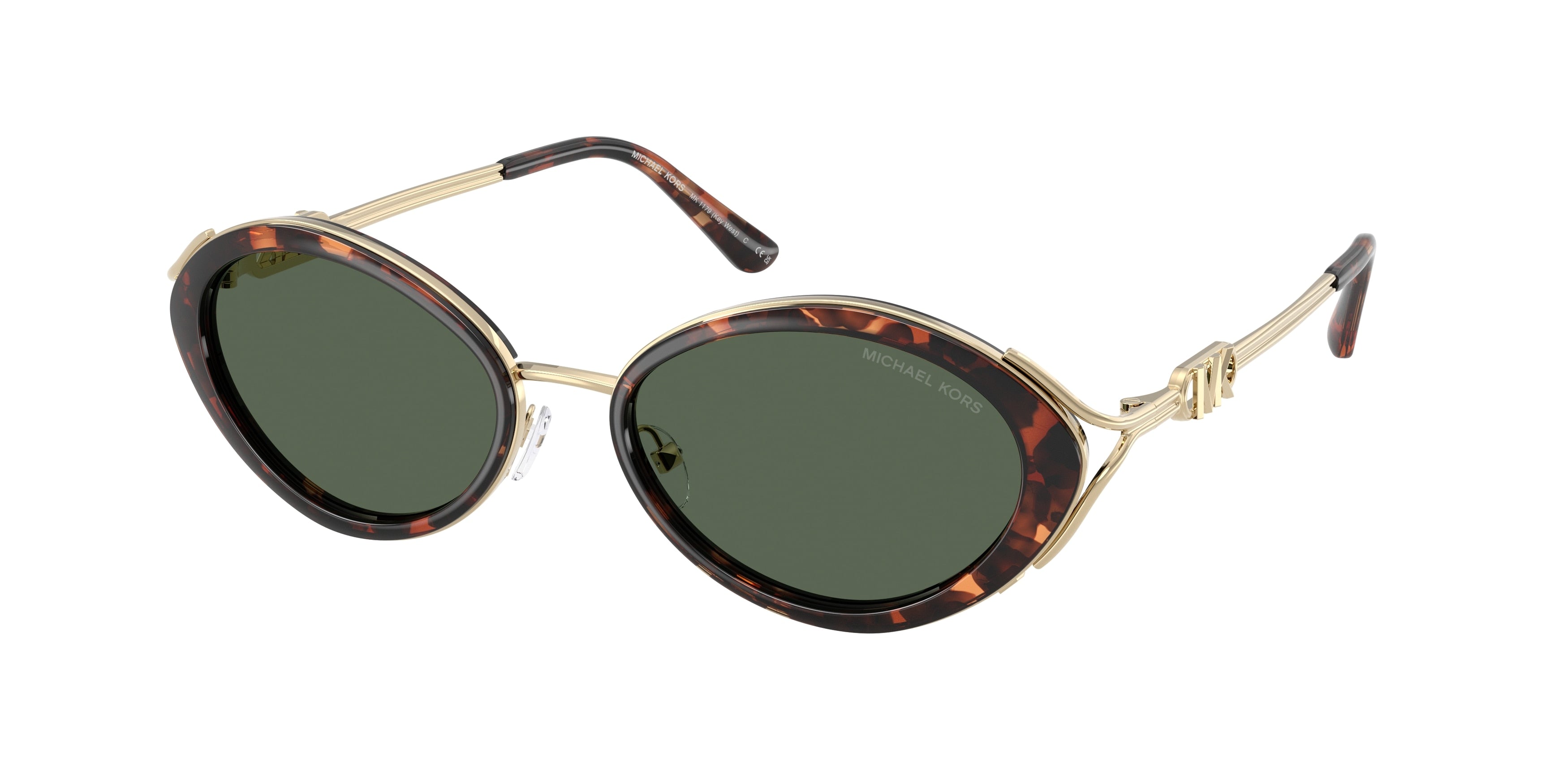 Michael Kors KEY WEST MK1179 Oval Sunglasses  403171-Luggage Tortoise 53-140-18 - Color Map Tortoise