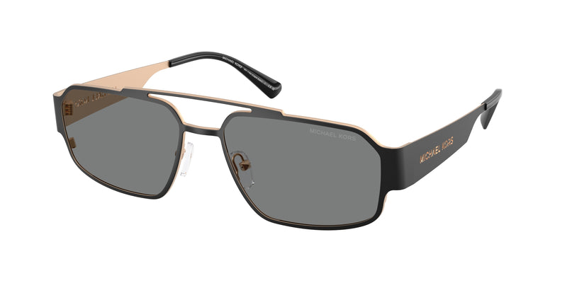 Michael Kors CAPE TOWN MK1182 Rectangle Sunglasses  100587-Black Matte 58-145-17 - Color Map Black