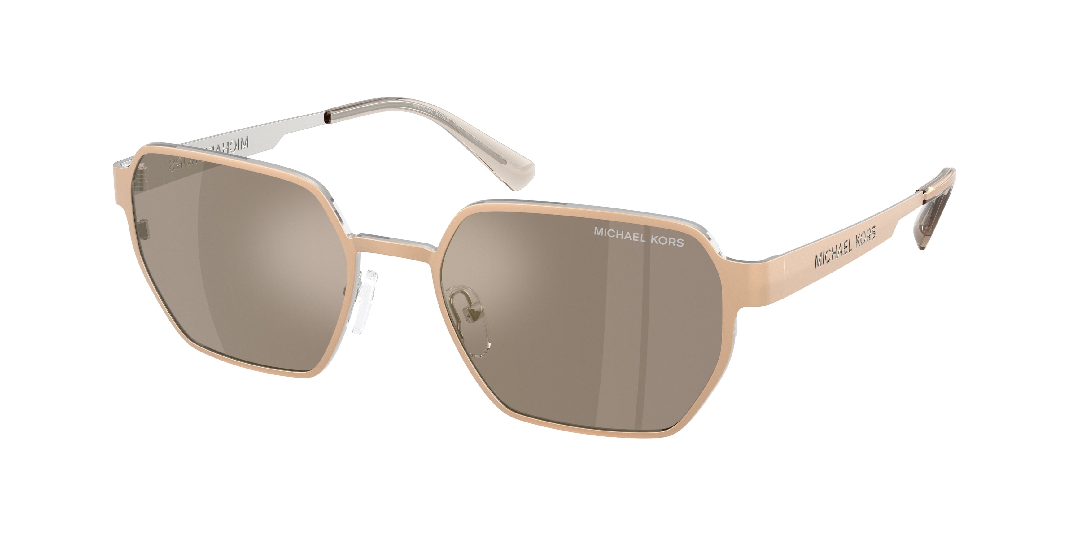 Michael Kors MADAGASCAR MK1183 Irregular Sunglasses  10145A-Gold Matte 55-145-19 - Color Map Gold