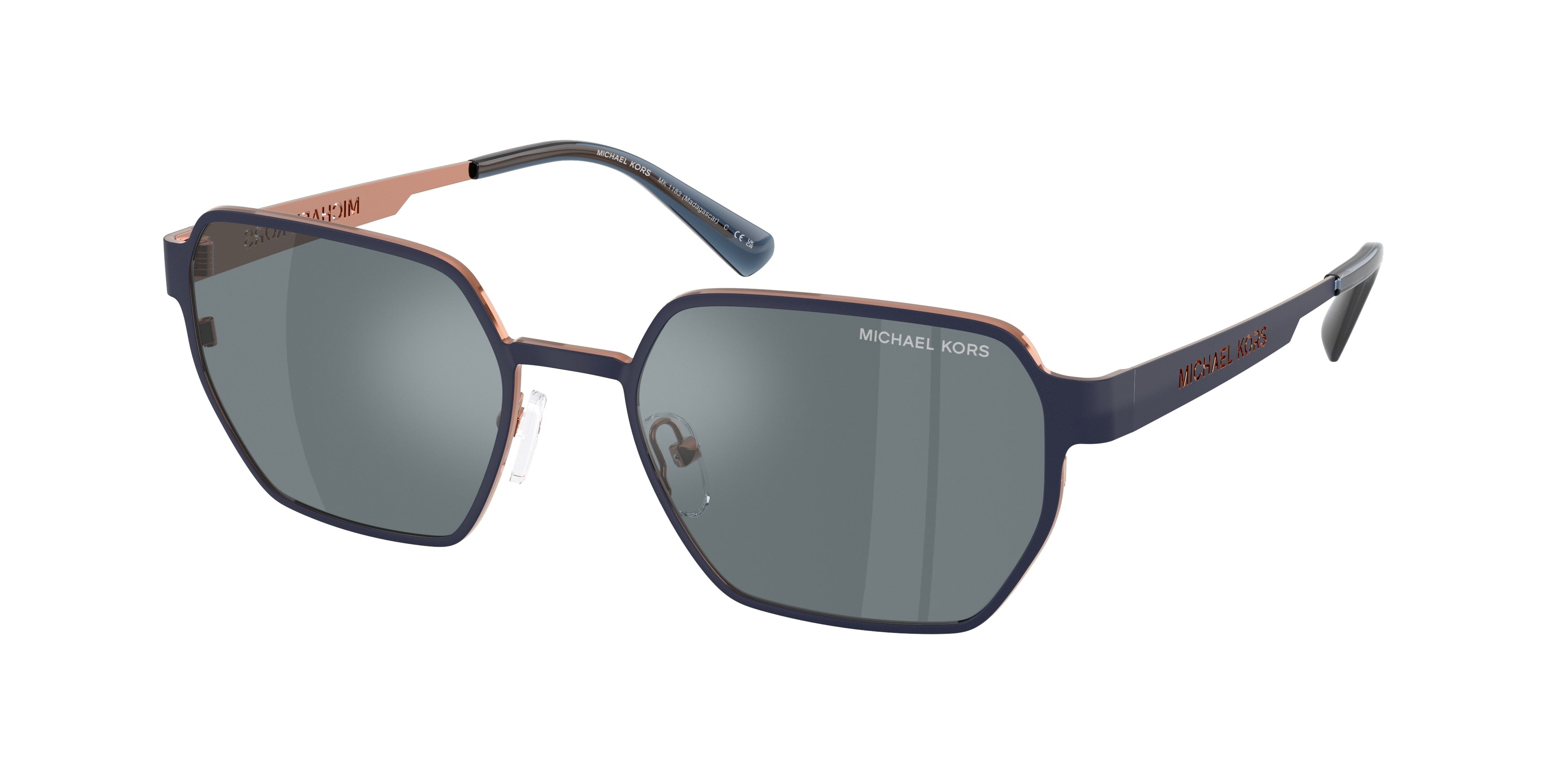 Michael Kors MADAGASCAR MK1183 Irregular Sunglasses  12076G-Navy 55-145-19 - Color Map Blue