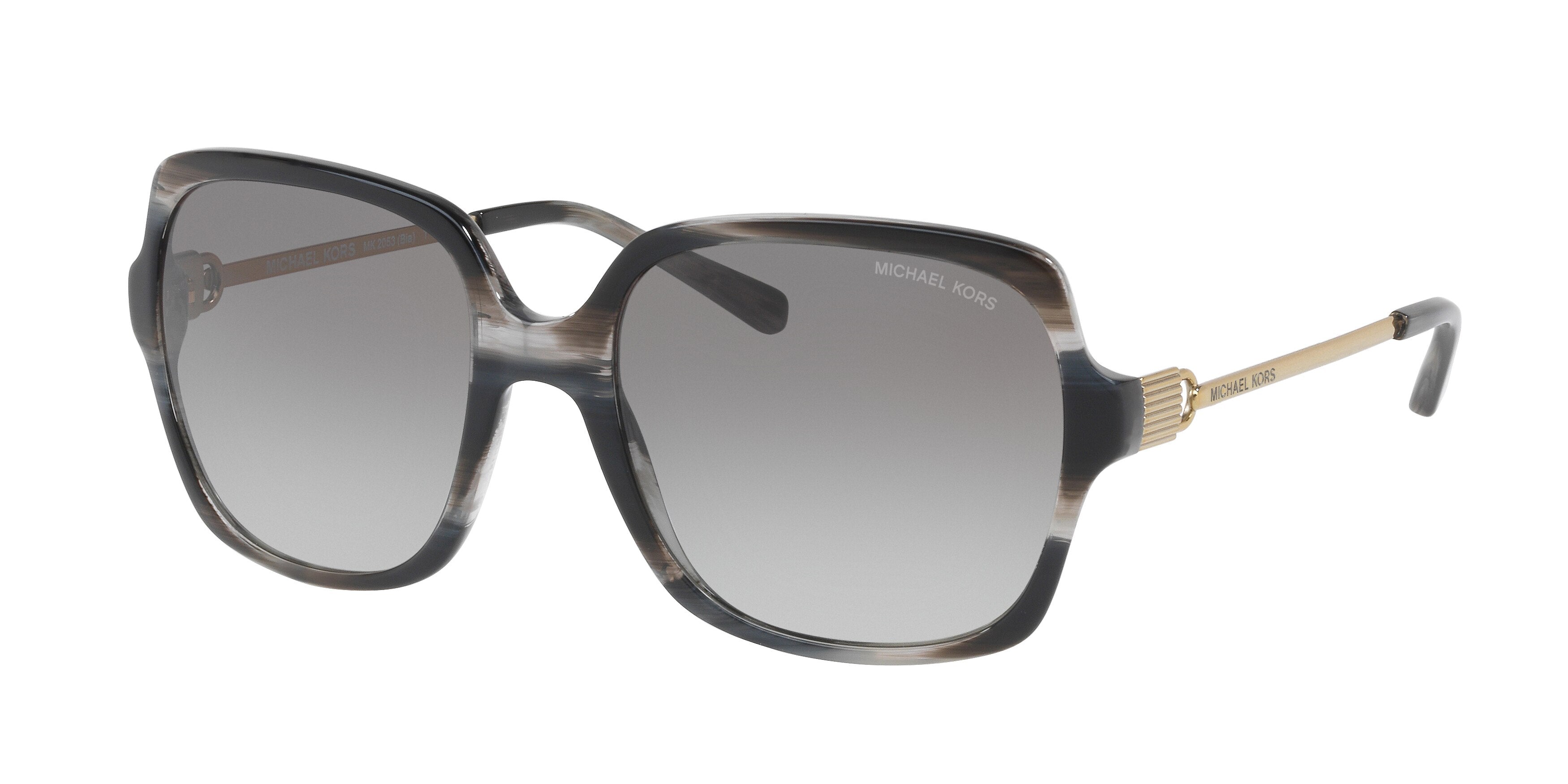 Michael Kors BIA MK2053 Square Sunglasses  328911-Black Horn 56-140-18 - Color Map Black