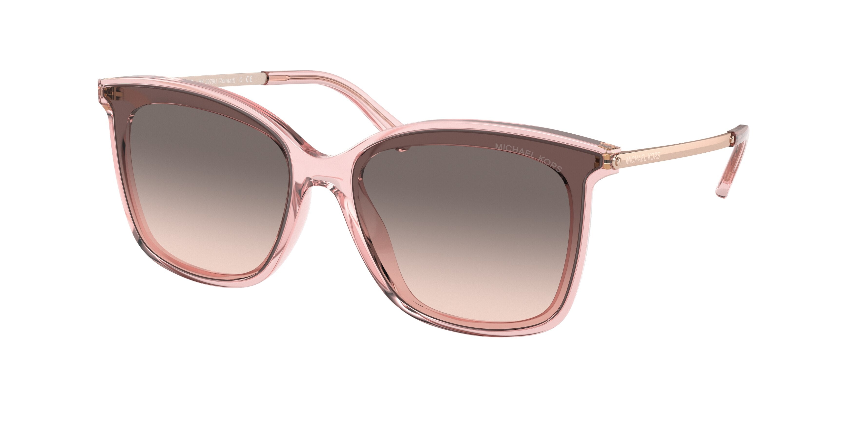 Michael Kors ZERMATT MK2079U Square Sunglasses  31123B-Transparent Dusty Rose 61-140-17 - Color Map Pink