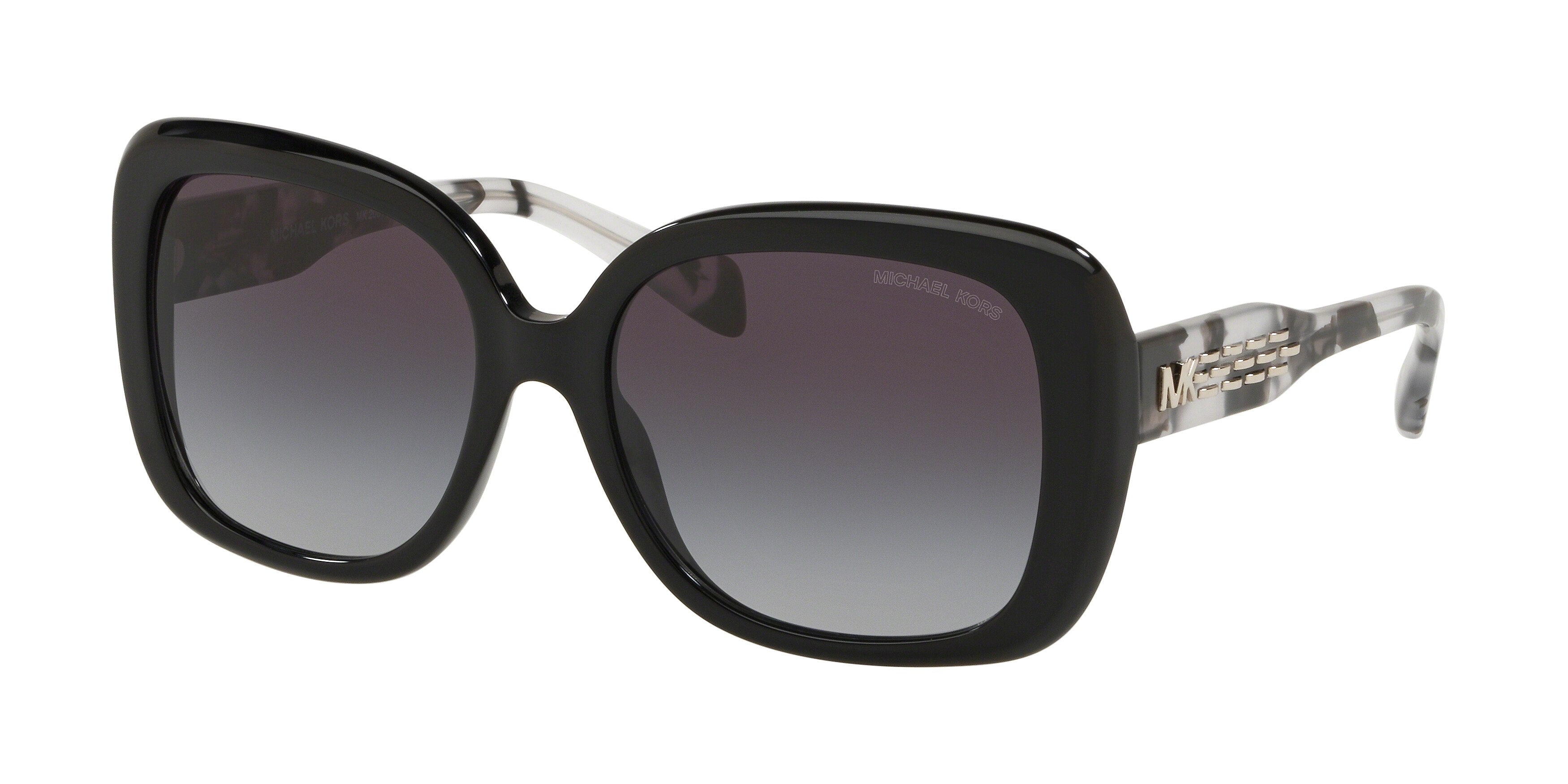 Michael Kors MK2081F Rectangle Sunglasses  30058G-Black 56-140-17 - Color Map Black