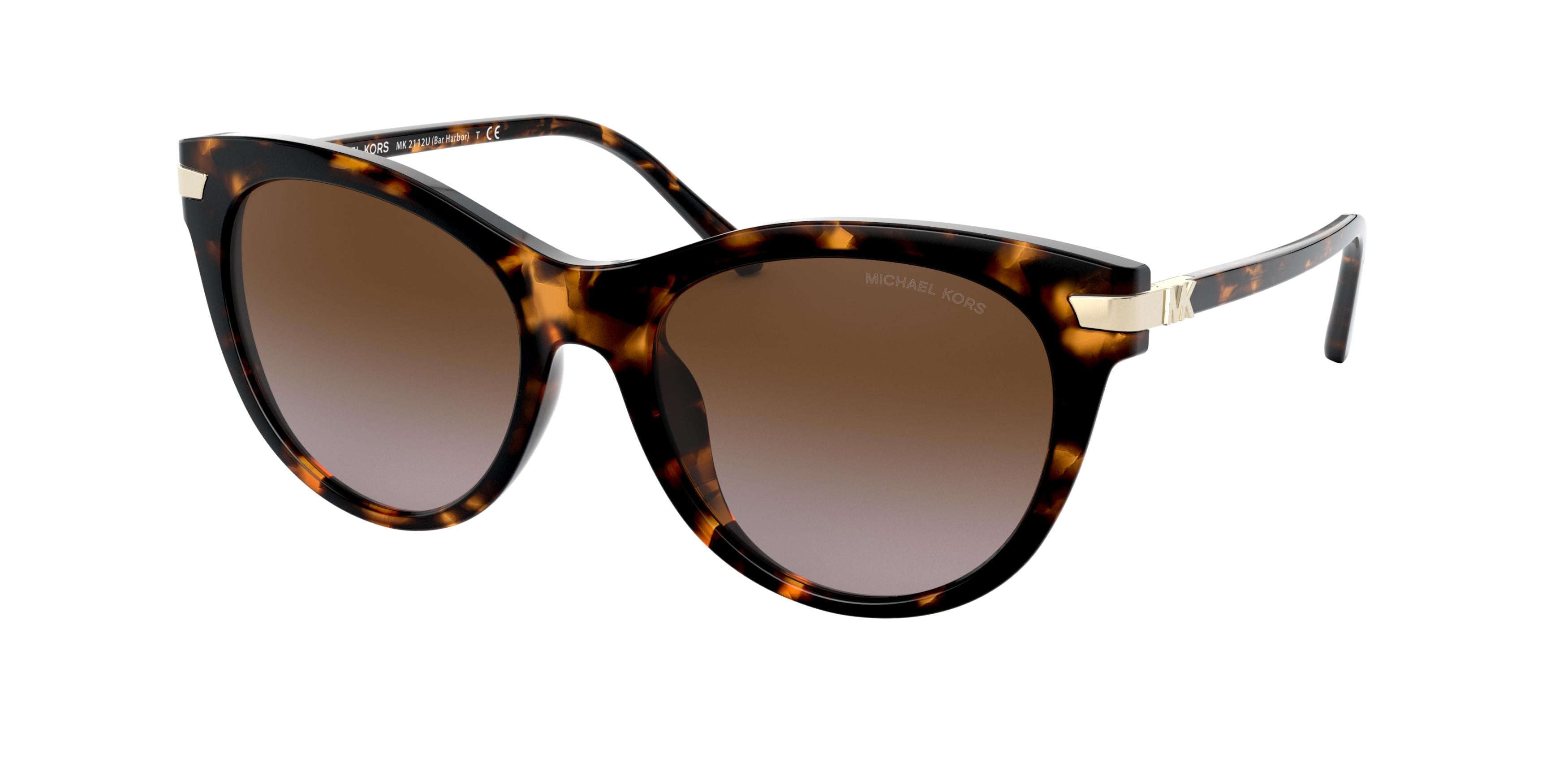 Michael Kors BAR HARBOR MK2112U Cat Eye Sunglasses  333313-Dark Tortoise 54-140-18 - Color Map Tortoise