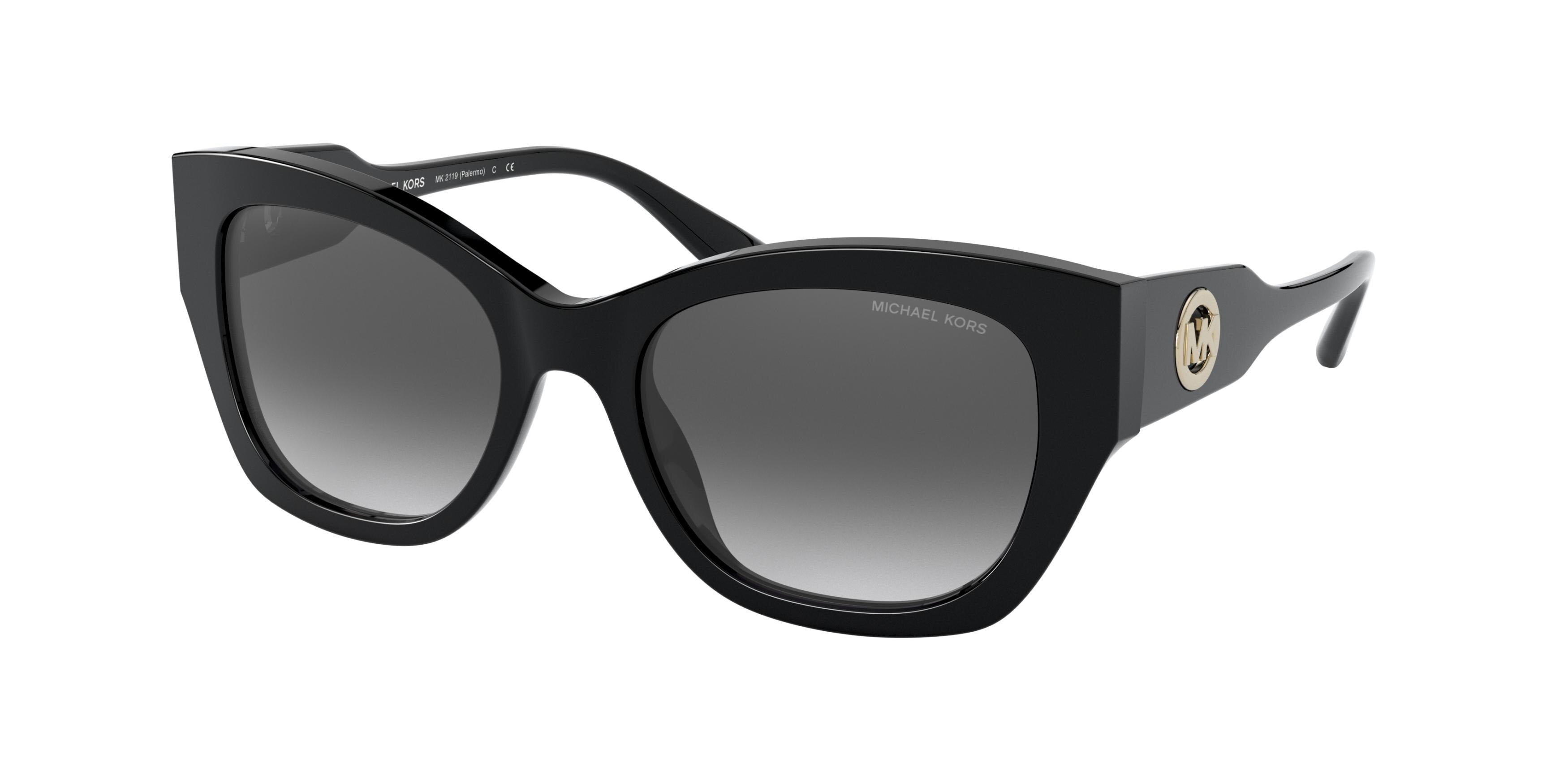 Michael Kors PALERMO MK2119 Square Sunglasses  30058G-Black 53-140-19 - Color Map Black
