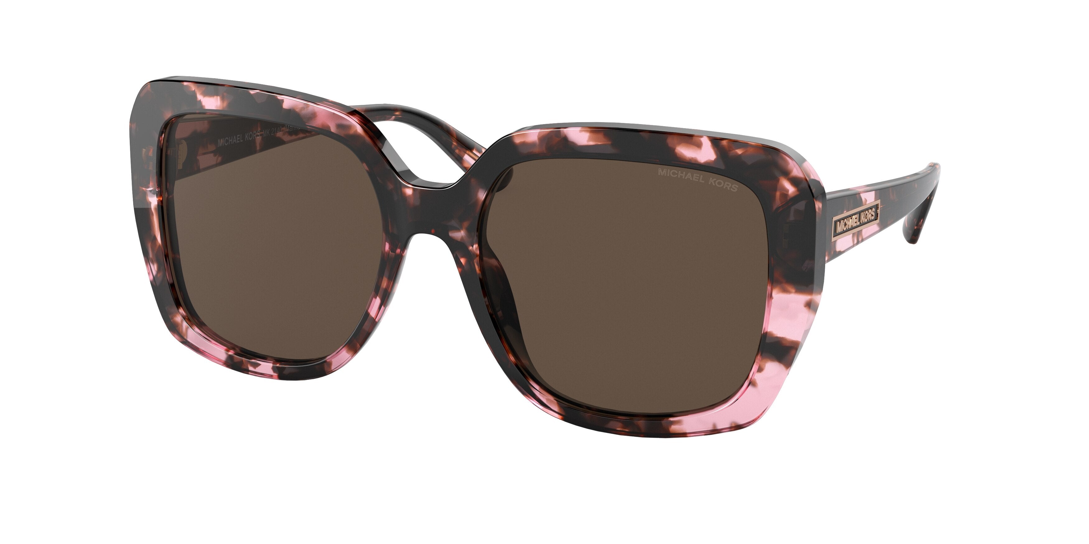 Michael Kors MANHASSET MK2140 Square Sunglasses  309973-Pink Tortoise 55-140-18 - Color Map Tortoise