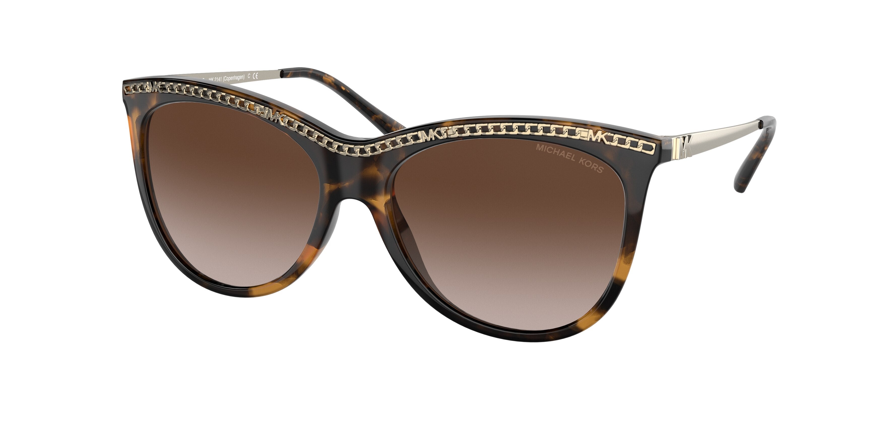 Michael Kors COPENHAGEN MK2141 Round Sunglasses  300613-Dark Tortoise 55-140-16 - Color Map Tortoise