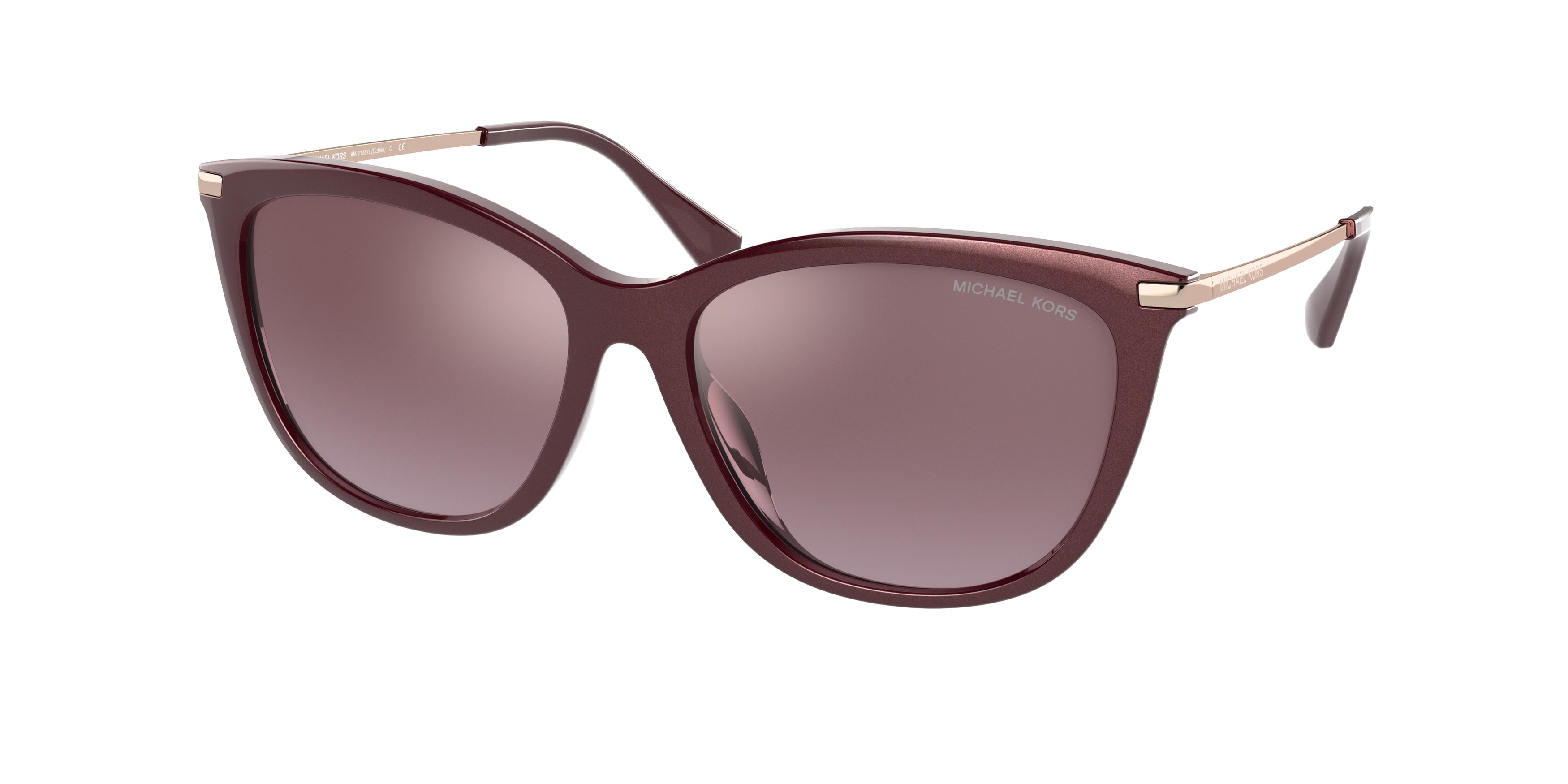 Michael Kors DUBLIN MK2150U Cat Eye Sunglasses  33446X-Cordovan Pearlized 56-140-16 - Color Map Brown