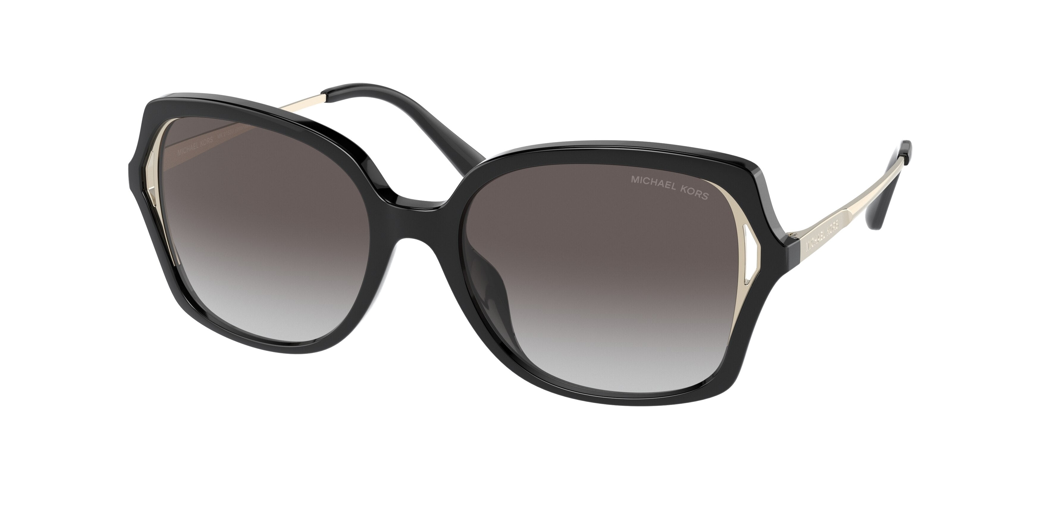 Michael Kors INTERLAKEN MK2153U Square Sunglasses  30058G-Bio Black 55-140-18 - Color Map Black