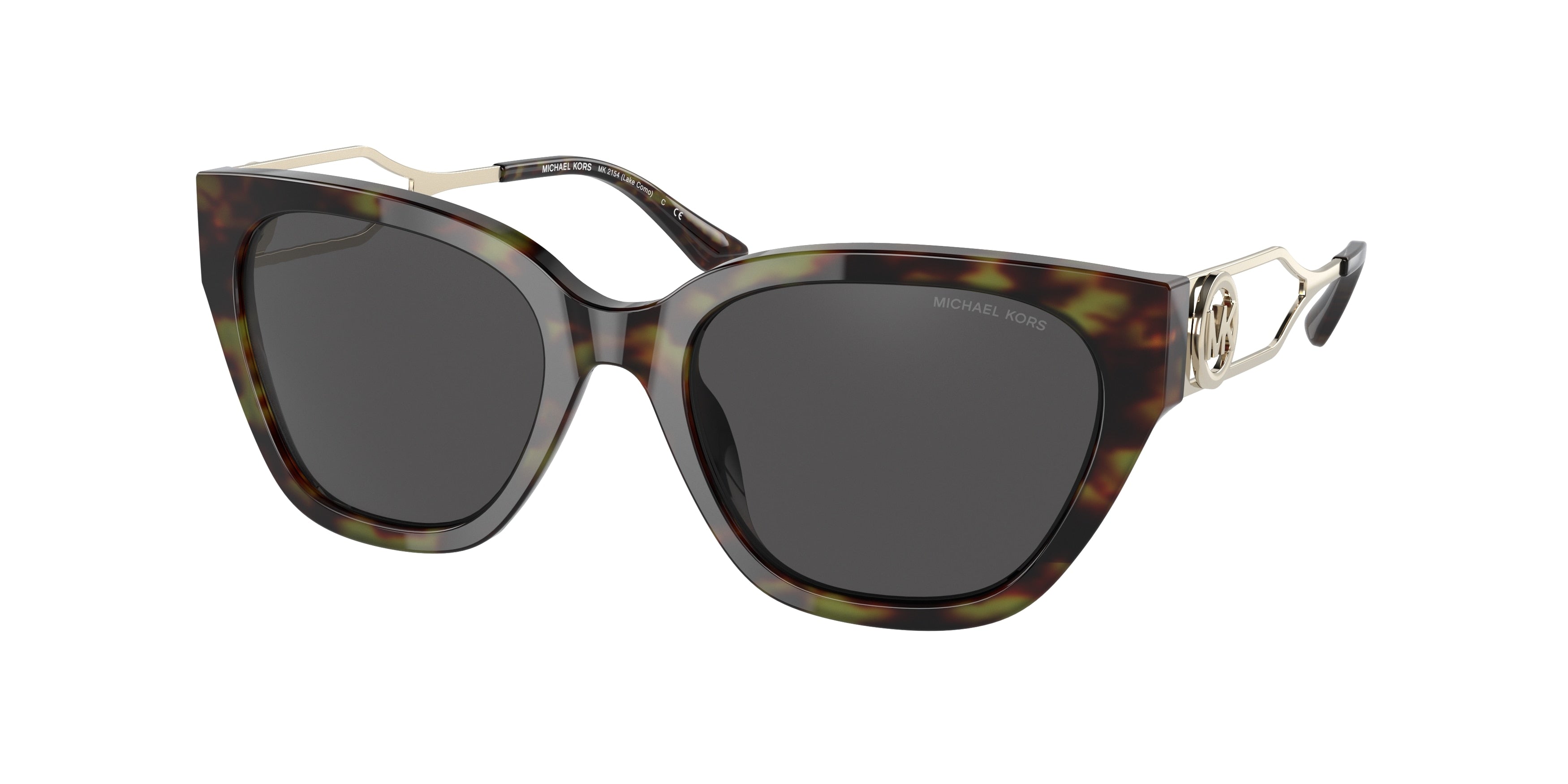 Michael Kors LAKE COMO MK2154 Square Sunglasses  370587-Olive Tortoise 54-140-19 - Color Map Green