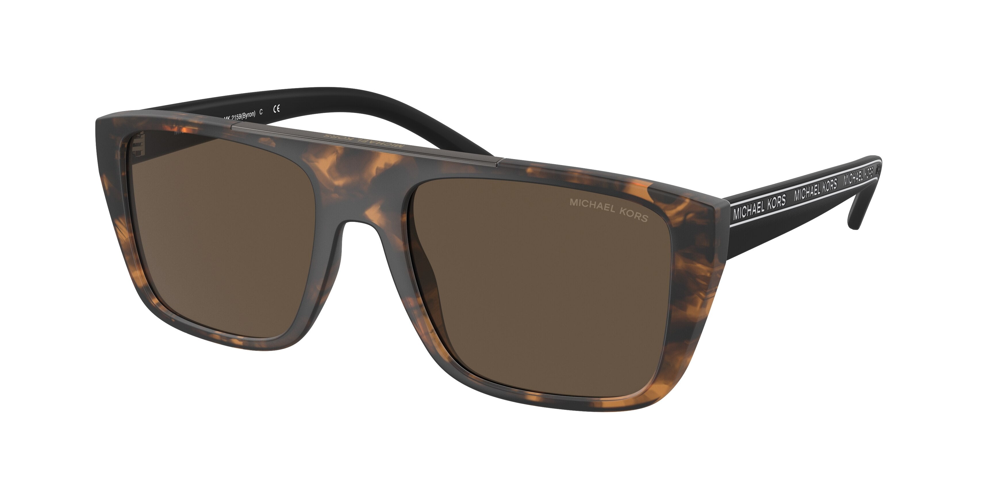 Michael Kors BYRON MK2159 Rectangle Sunglasses  300673-Matte Dark Tortoise 55-145-19 - Color Map Tortoise