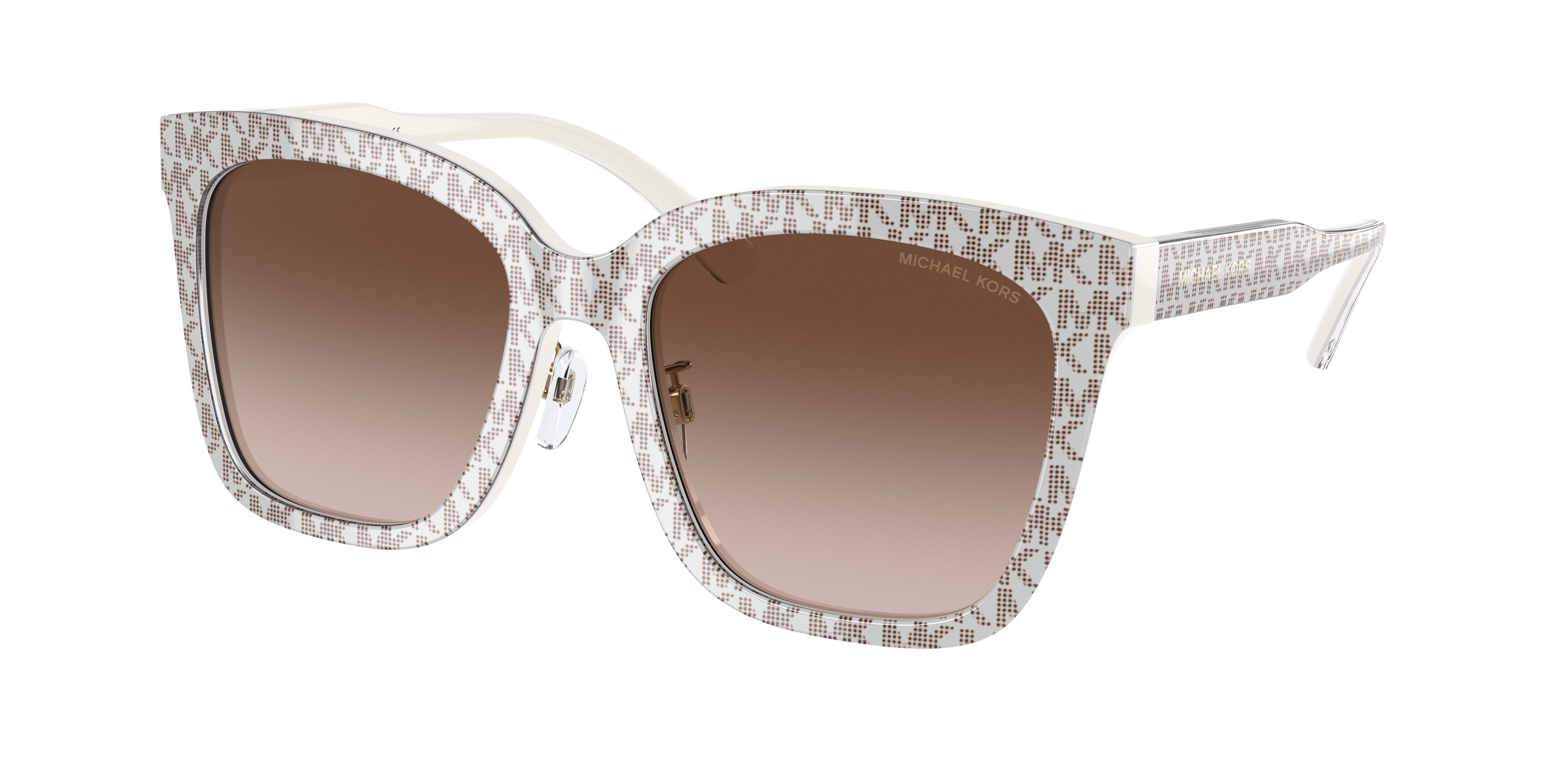 Michael Kors SAN MARINO MK2163F Square Sunglasses  310313-Mk Repeat Vanilla 55-145-19 - Color Map Yellow