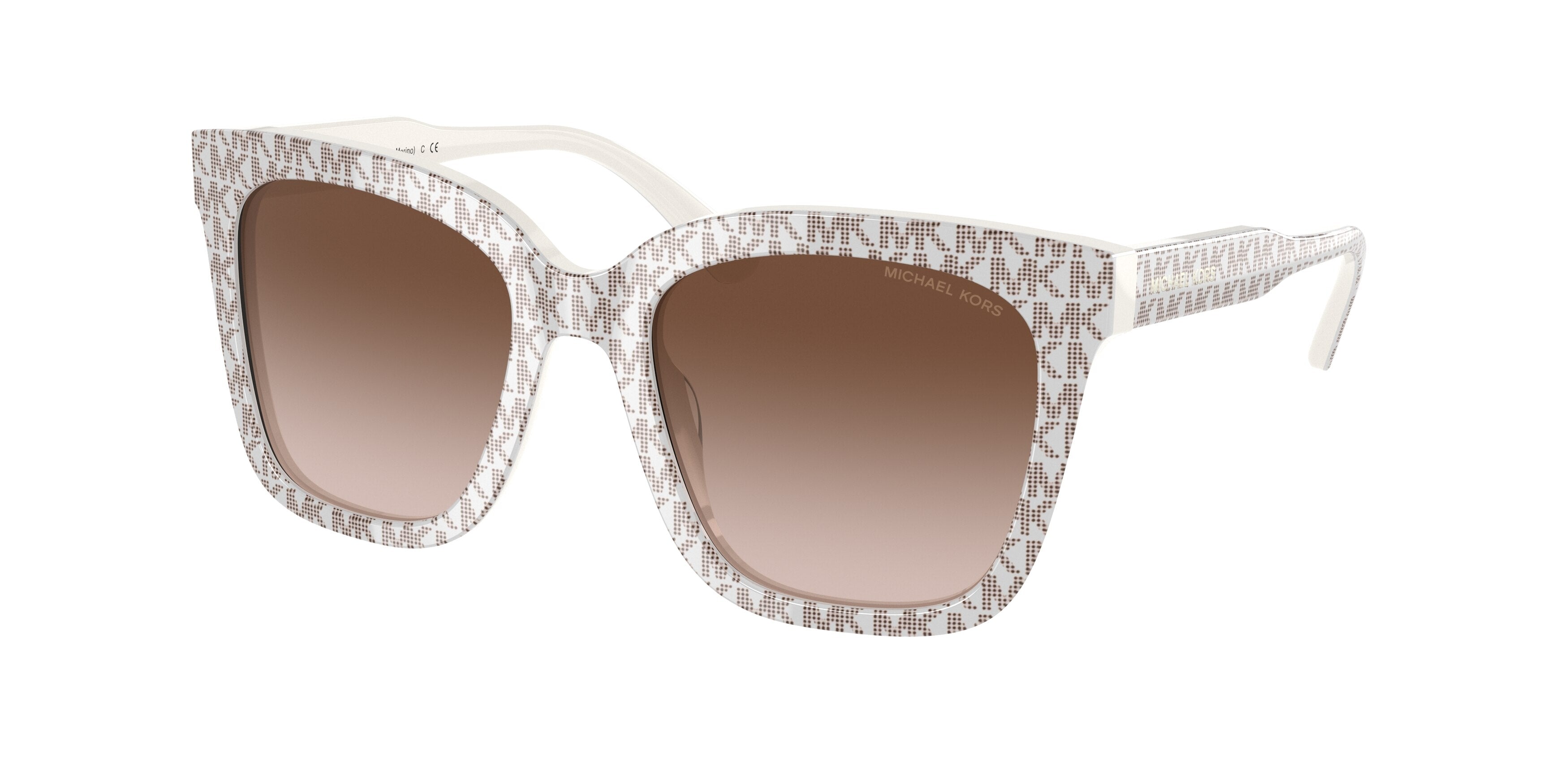 Michael Kors SAN MARINO MK2163 Square Sunglasses  310313-Mk Repeat Print Vanilla 52-140-19 - Color Map Yellow