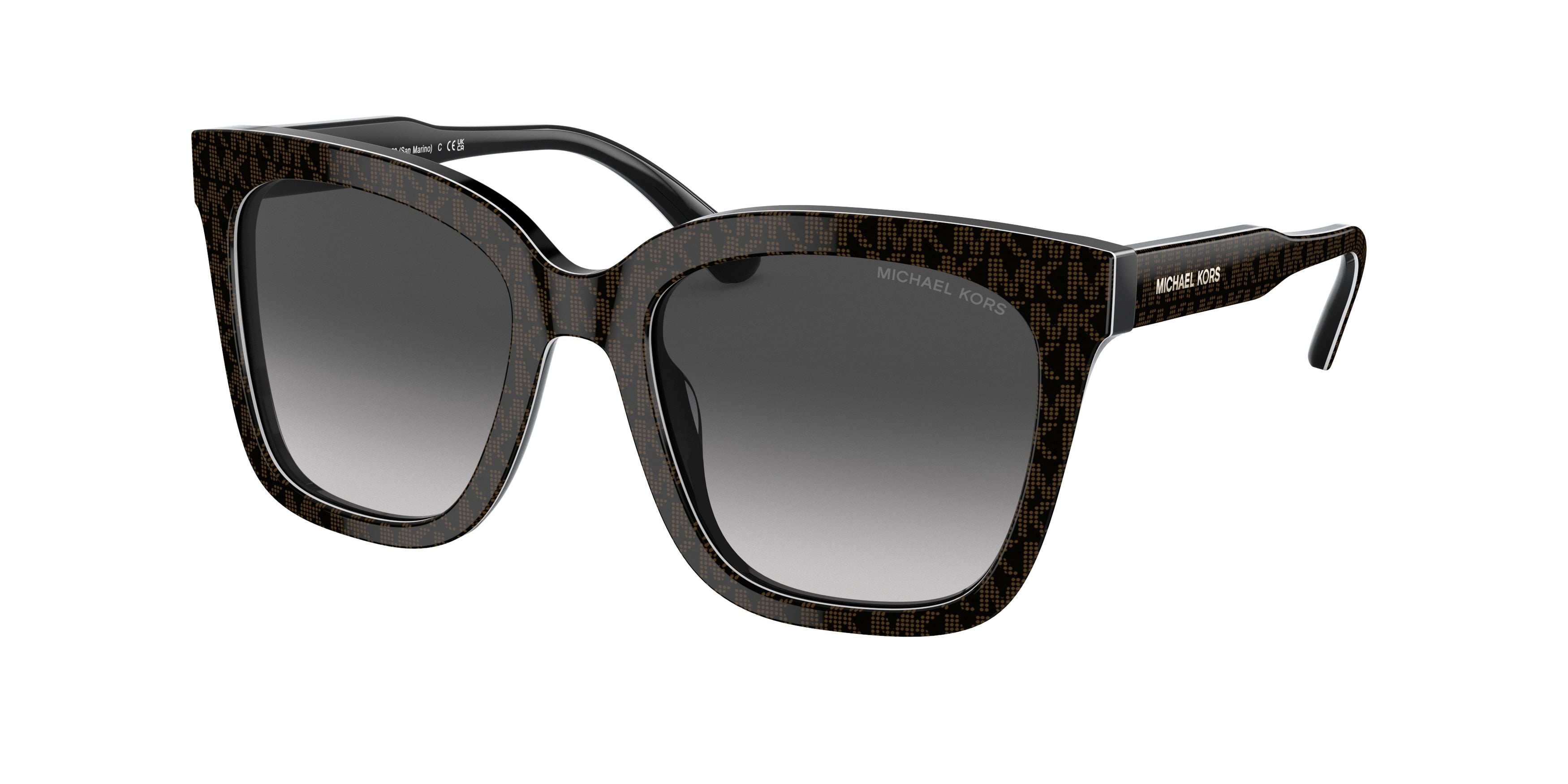 Michael Kors SAN MARINO MK2163 Square Sunglasses  35008G-Brown Signature Pvc 52-140-19 - Color Map Brown