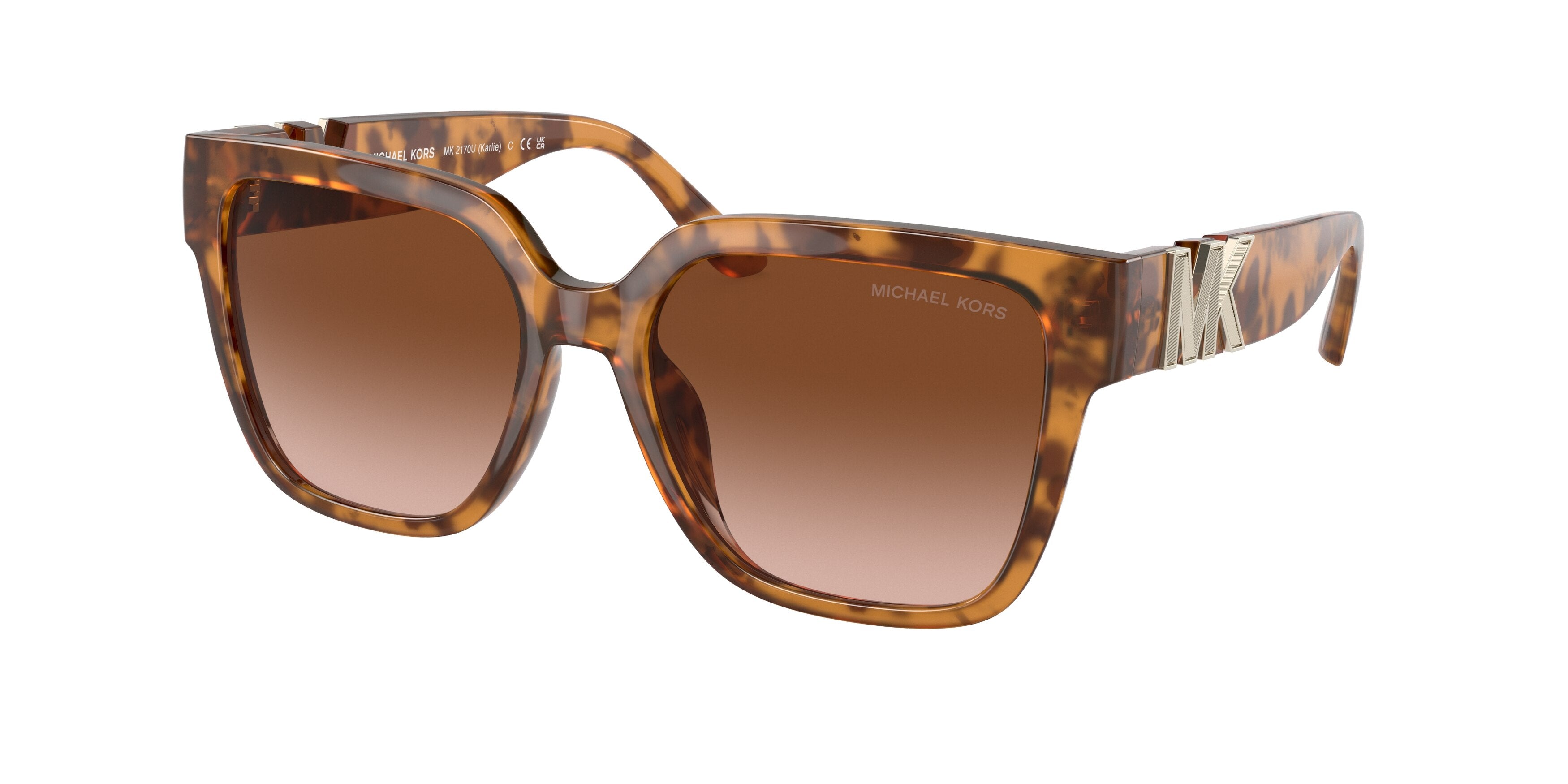 Michael Kors KARLIE MK2170U Square Sunglasses  39153B-Marigold Tortoise 54-140-17 - Color Map Tortoise