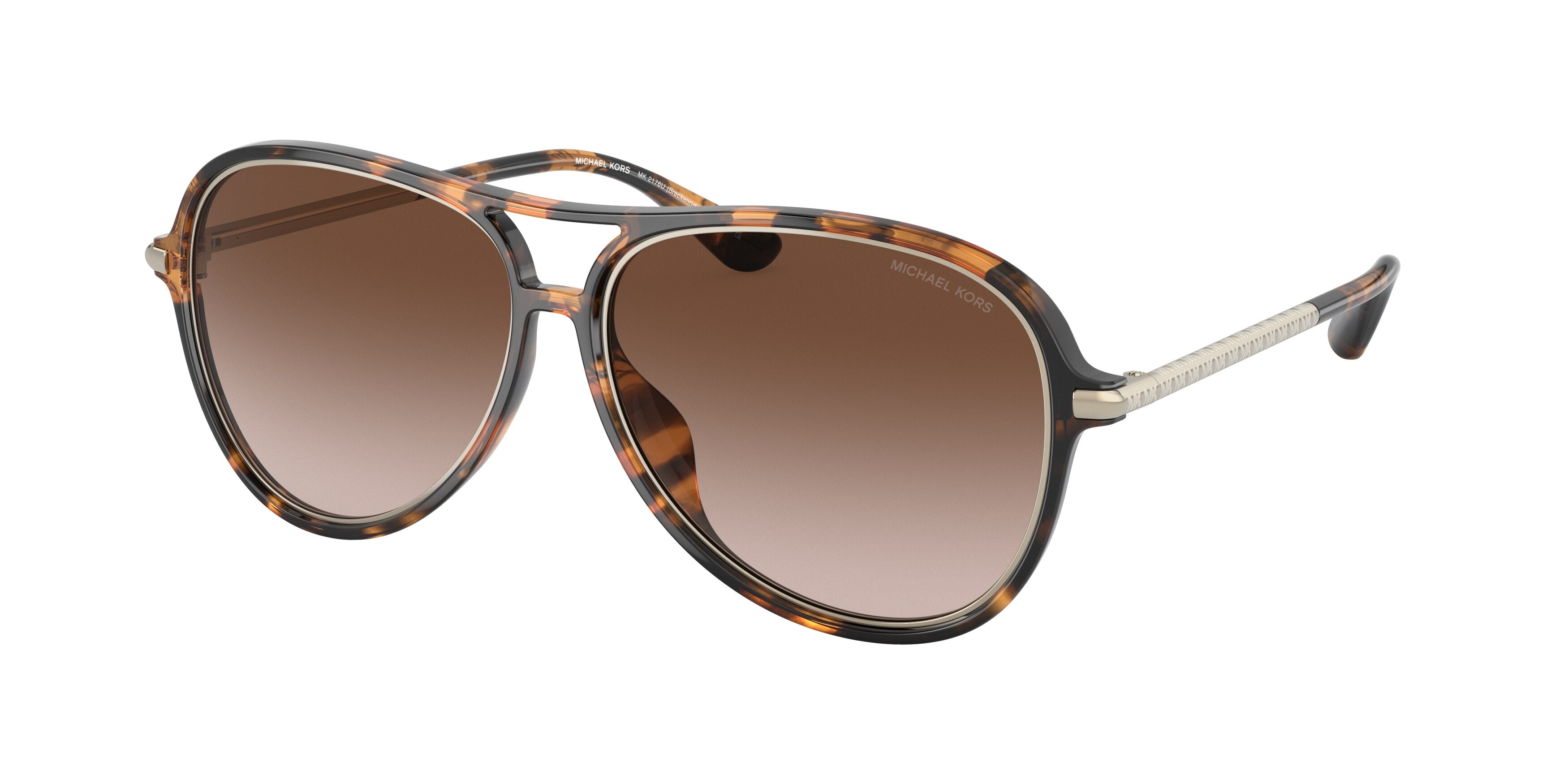 Michael Kors BRECKENRIDGE MK2176U Pilot Sunglasses  300613-Dark Tortoise 58-140-13 - Color Map Tortoise