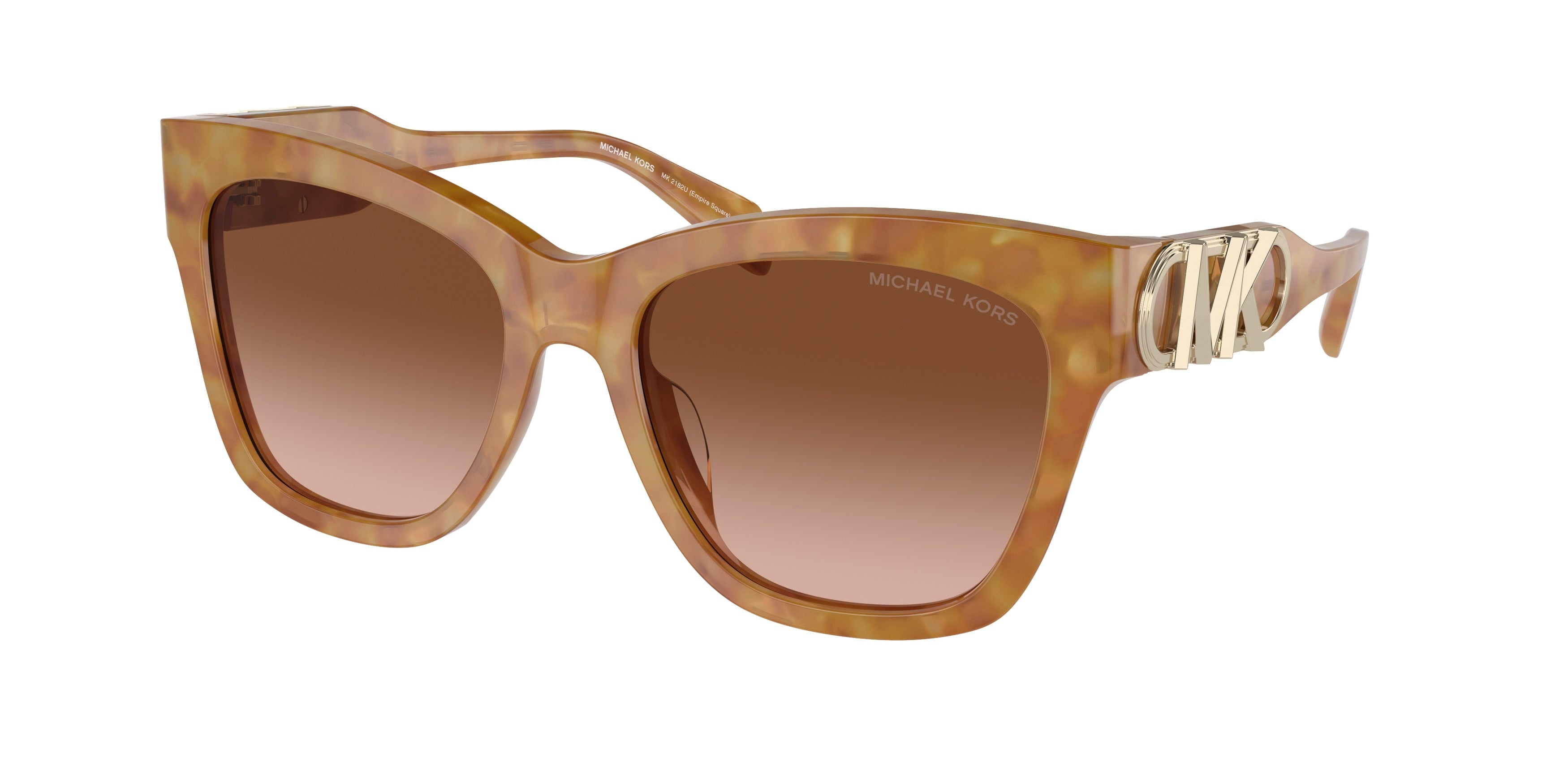 Michael Kors EMPIRE SQUARE MK2182U Butterfly Sunglasses  32883B-Amber Tortoise 55-140-18 - Color Map Tortoise