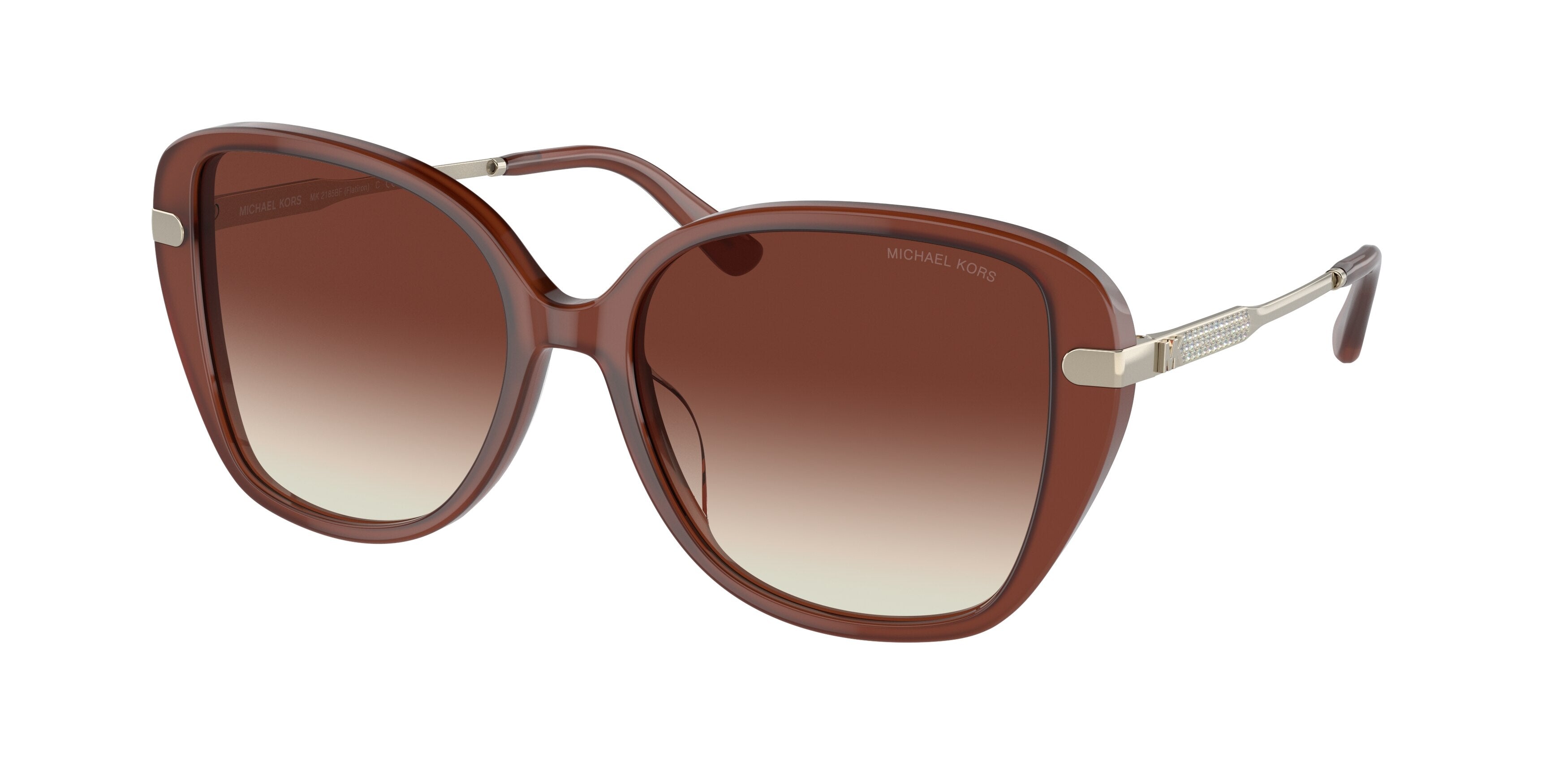 Michael Kors FLATIRON MK2185BF Square Sunglasses  354813-Milky Primrose 57-145-17 - Color Map Brown