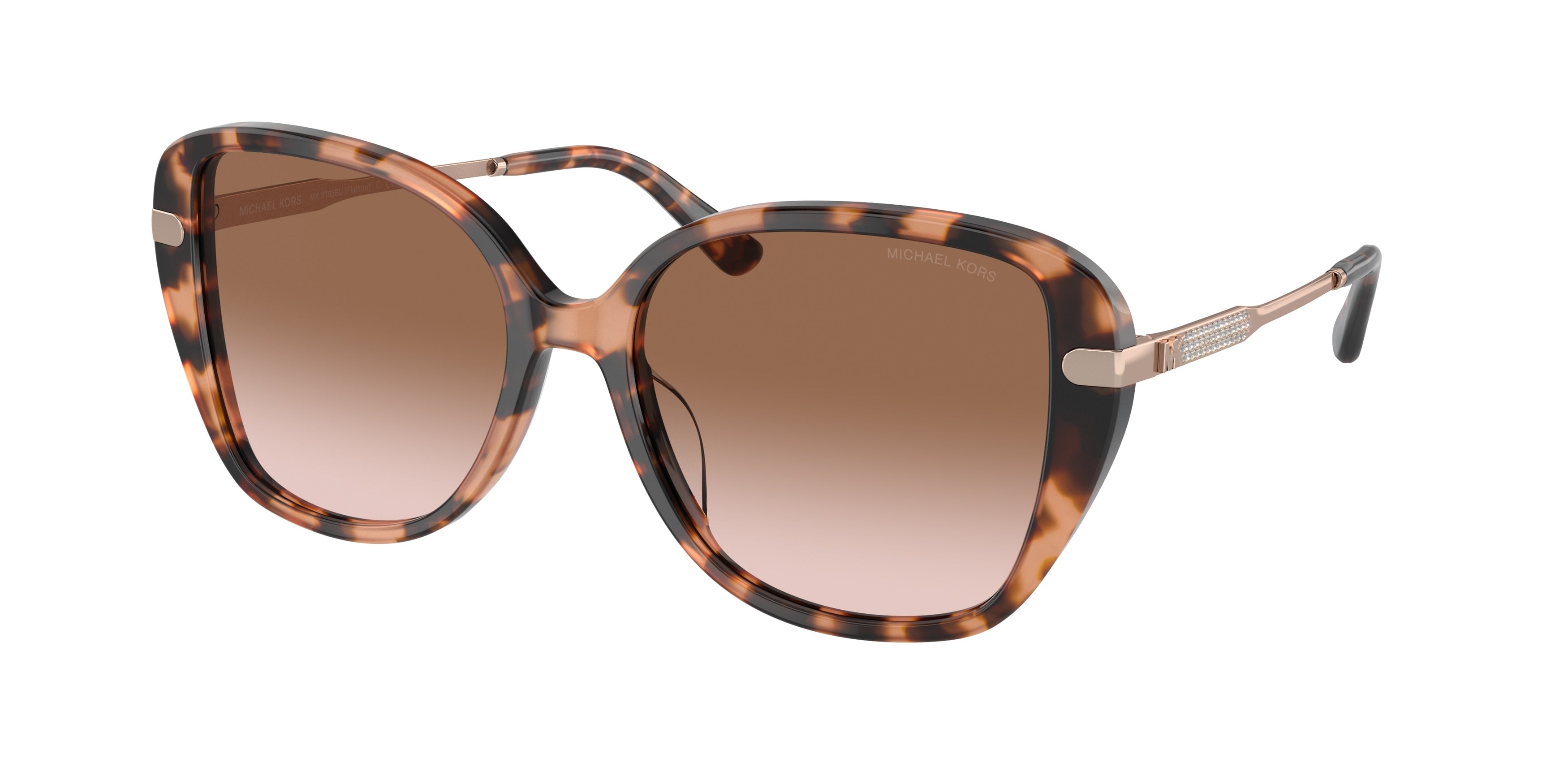 Michael Kors FLATIRON MK2185BU Square Sunglasses  344913-Pink Tortoise 56-140-17 - Color Map Tortoise