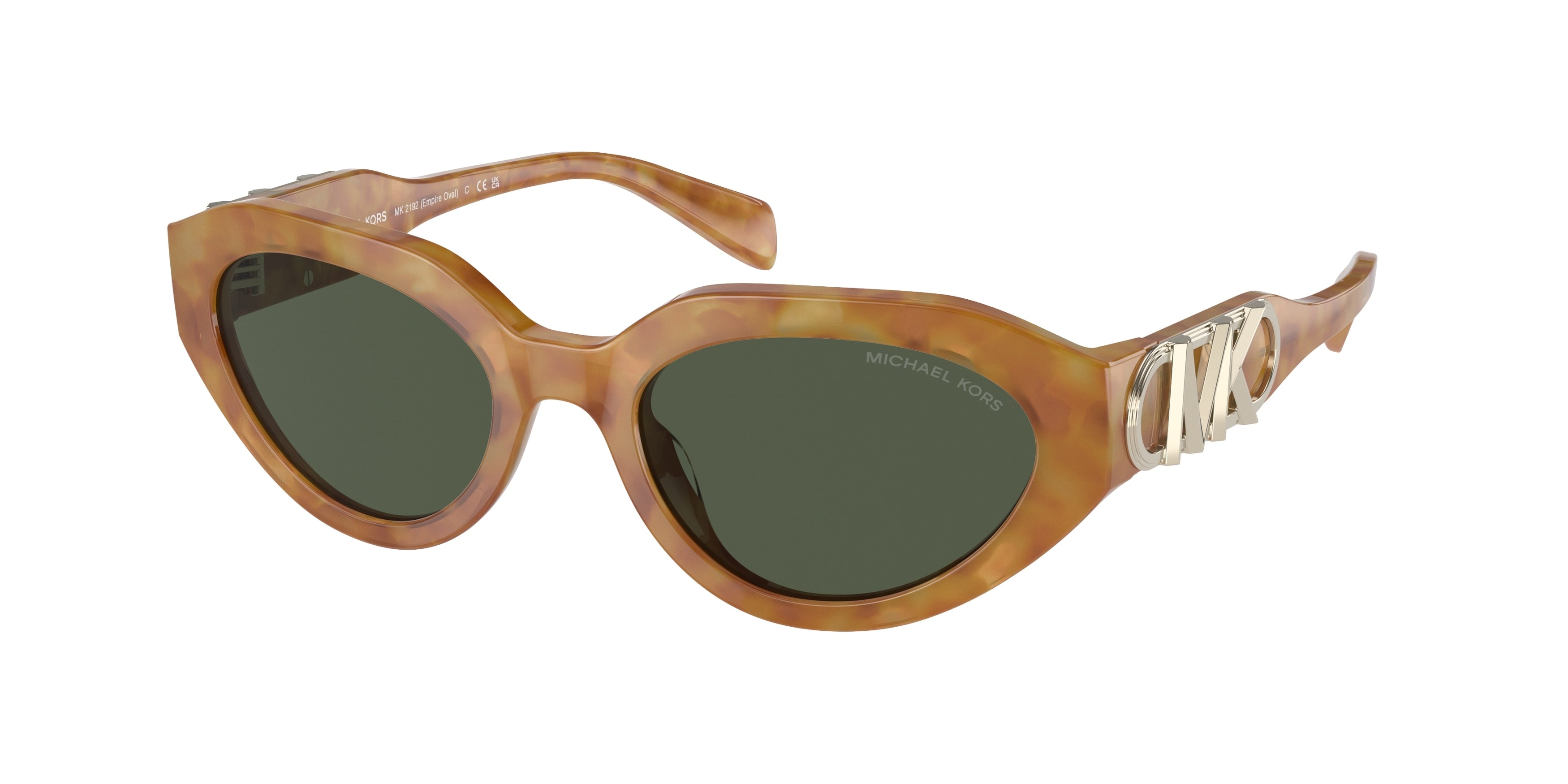 Michael Kors EMPIRE OVAL MK2192 Oval Sunglasses  393582-Amber Tortoise 53-140-20 - Color Map Tortoise