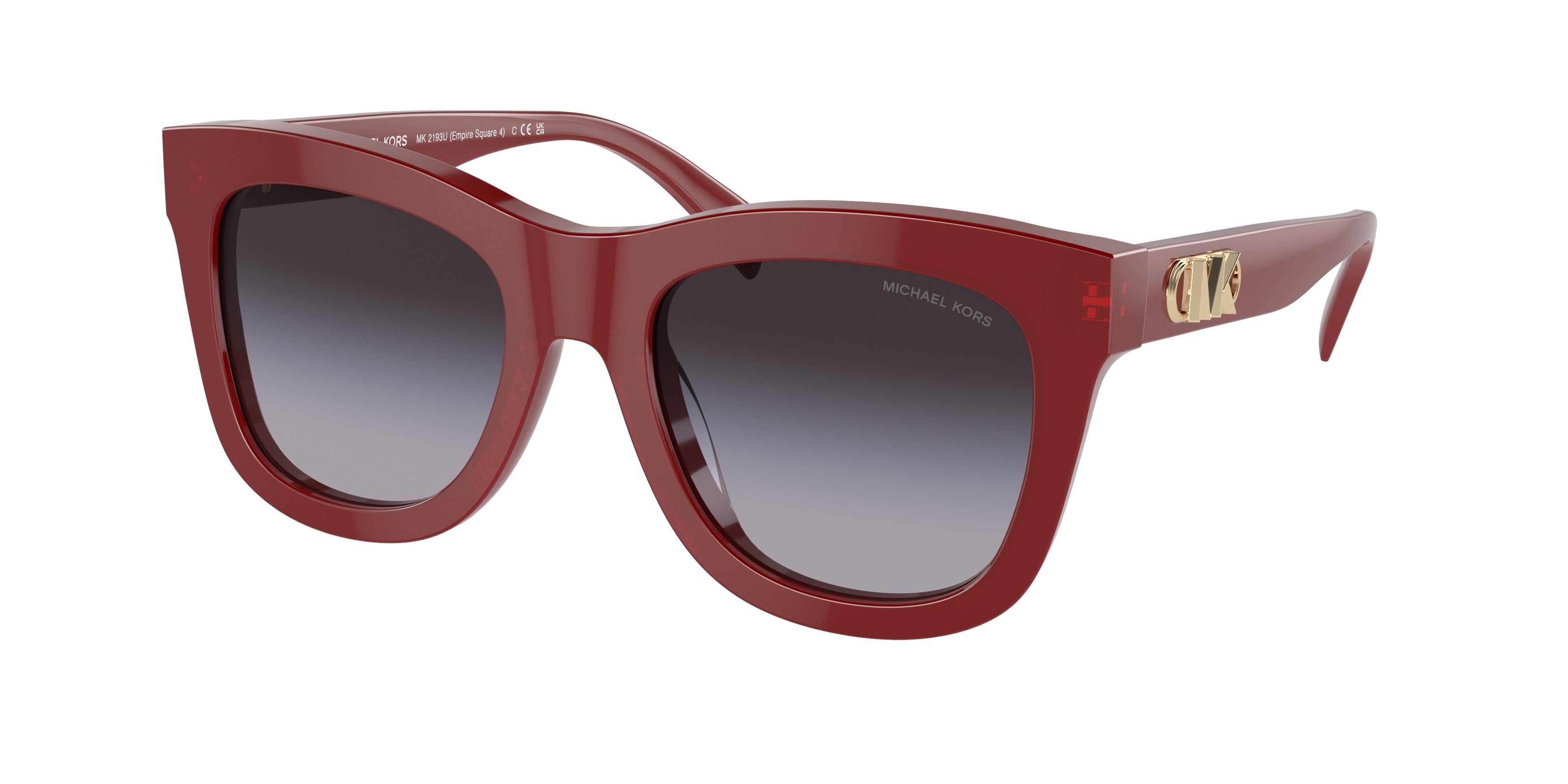 Michael Kors EMPIRE SQUARE 4 MK2193U Square Sunglasses  39398G-Red 52-140-20 - Color Map Red