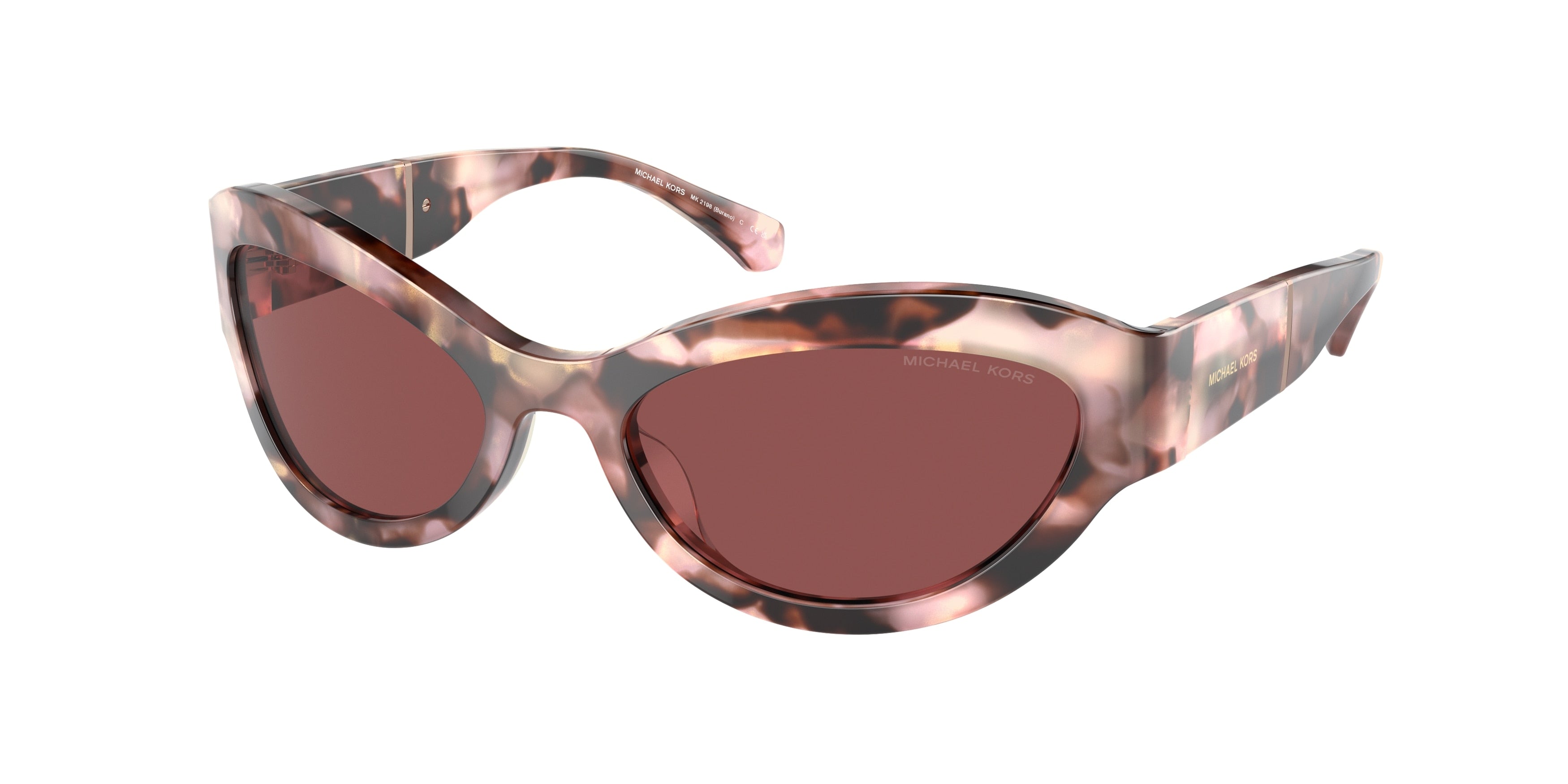 Michael Kors BURANO MK2198 Oval Sunglasses  394675-Pink Pearlized Tortoise 59-130-19 - Color Map Pink
