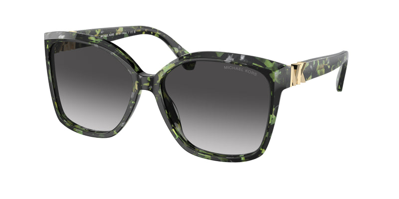Michael Kors MALIA MK2201 Square Sunglasses  39538G-Amazon Green Tortoise 58-135-15 - Color Map Green