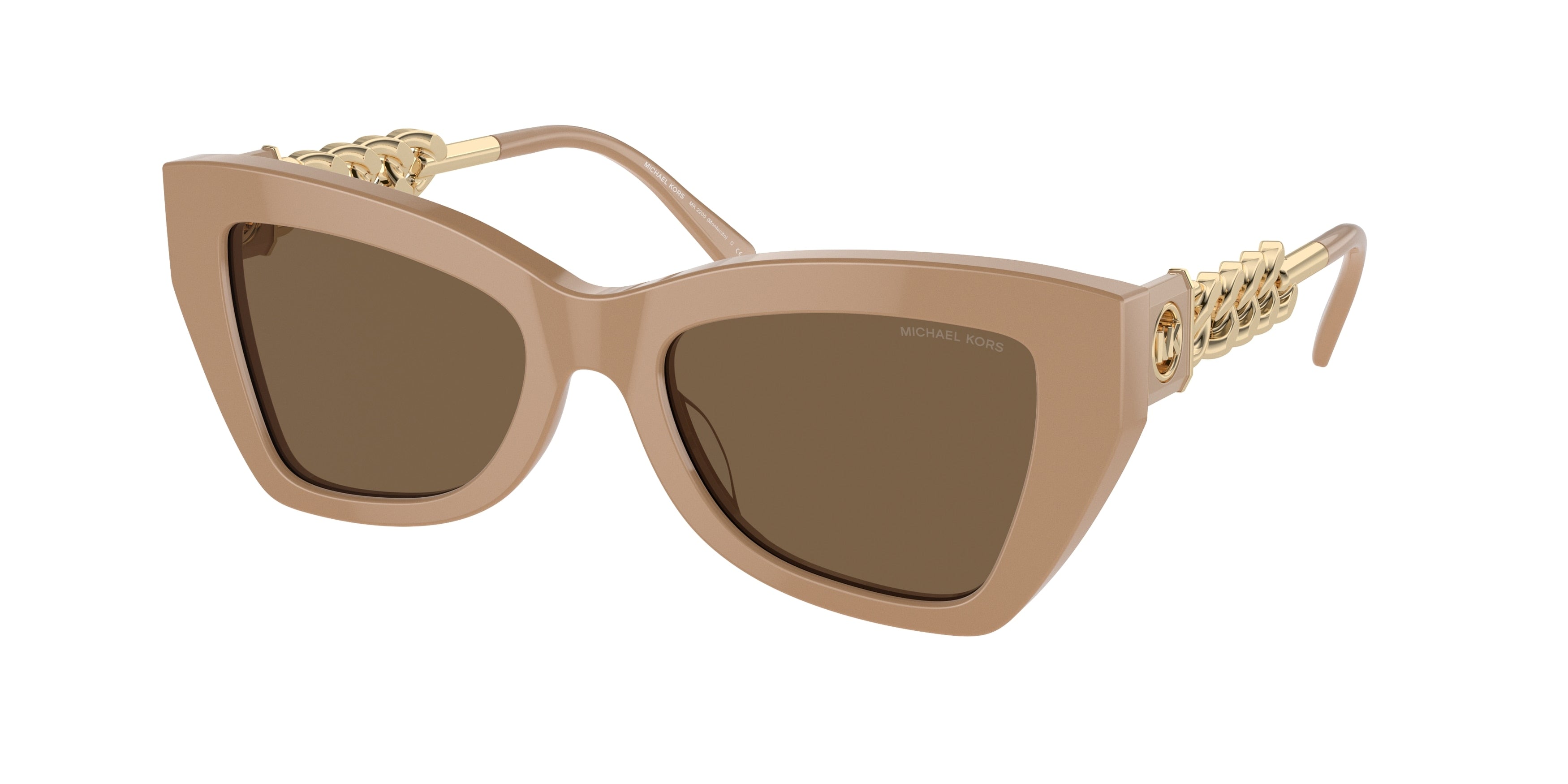 Michael Kors MONTECITO MK2205 Cat Eye Sunglasses  395473-Camel Solid 52-140-19 - Color Map Brown