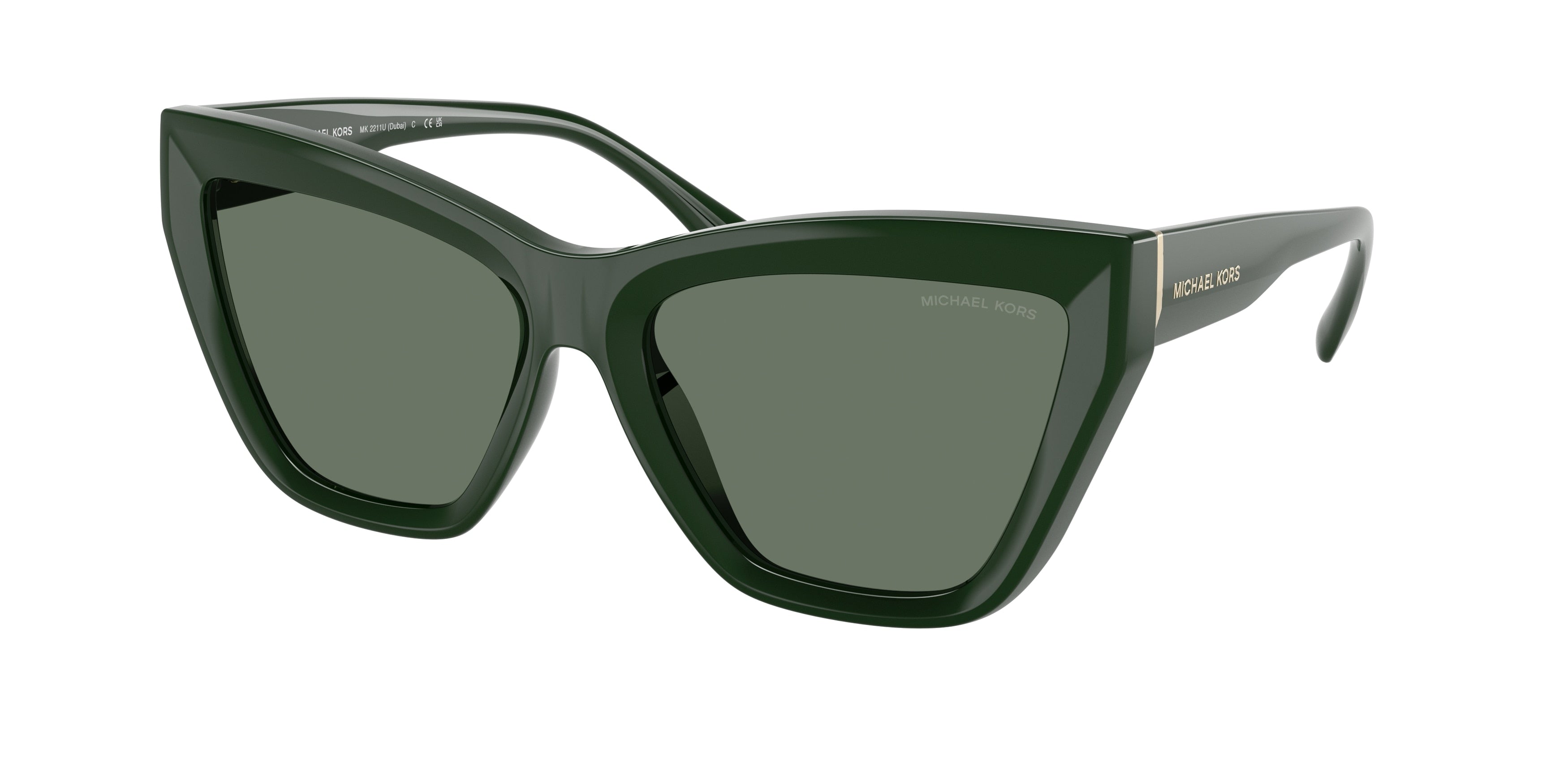 Michael Kors DUBAI MK2211U Cat Eye Sunglasses  40063H-Bosco 57-140-17 - Color Map Green