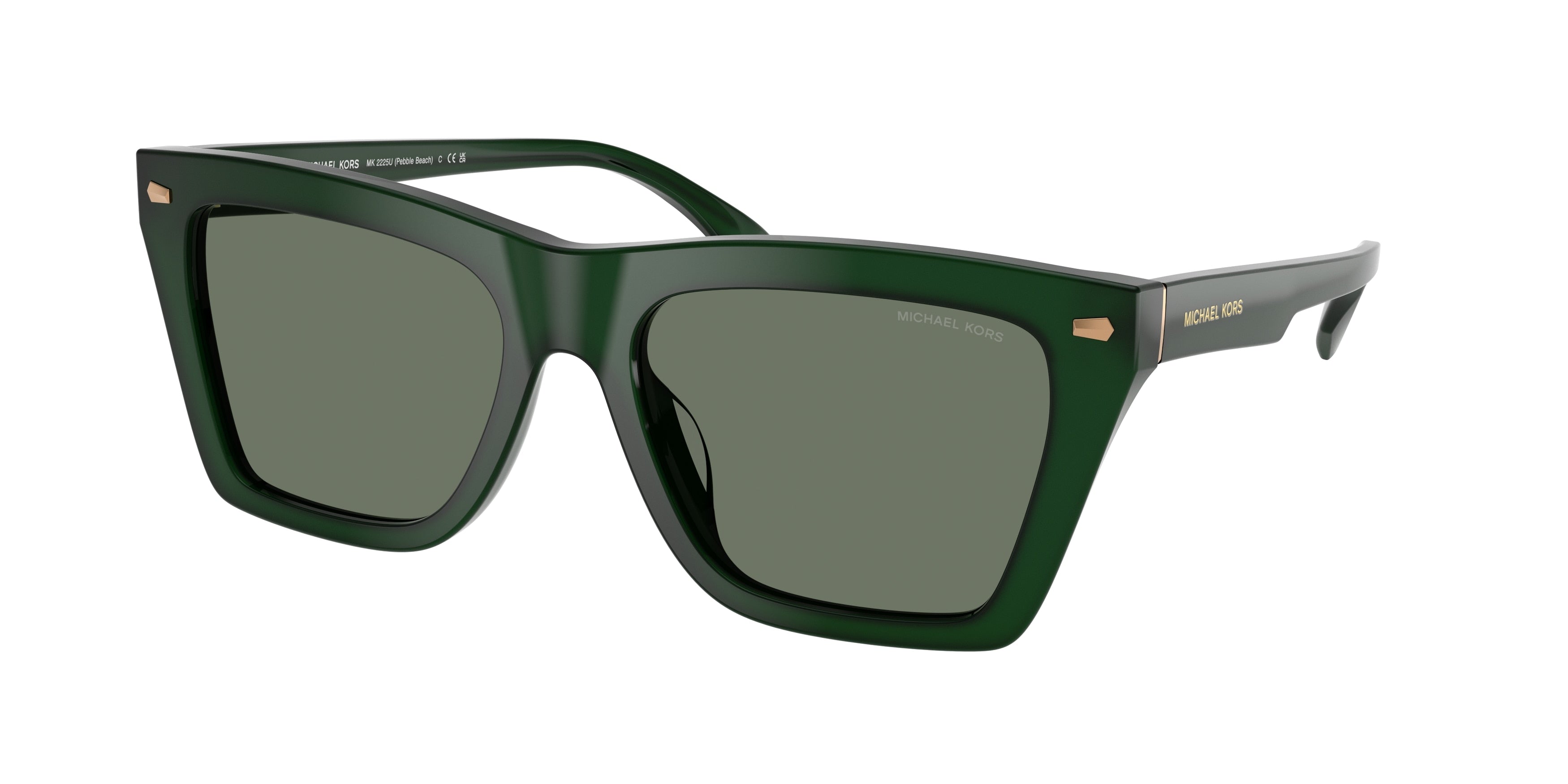 Michael Kors PEBBLE BEACH MK2225U Square Sunglasses  40083H-Olive Solid 56-145-18 - Color Map Green