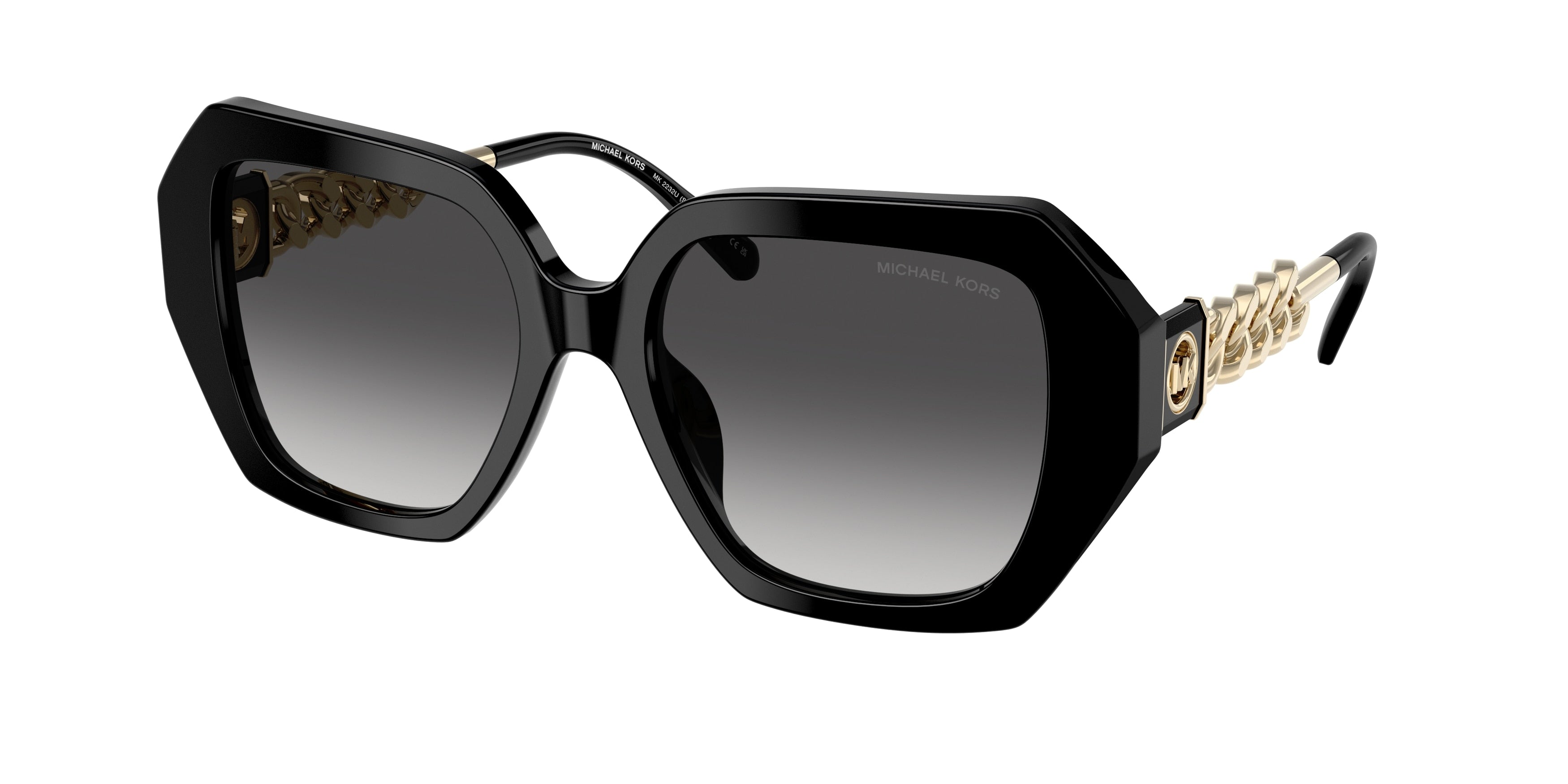 Michael Kors SOUTH BEACH MK2232U Square Sunglasses  30058G-Black 54-140-18 - Color Map Black