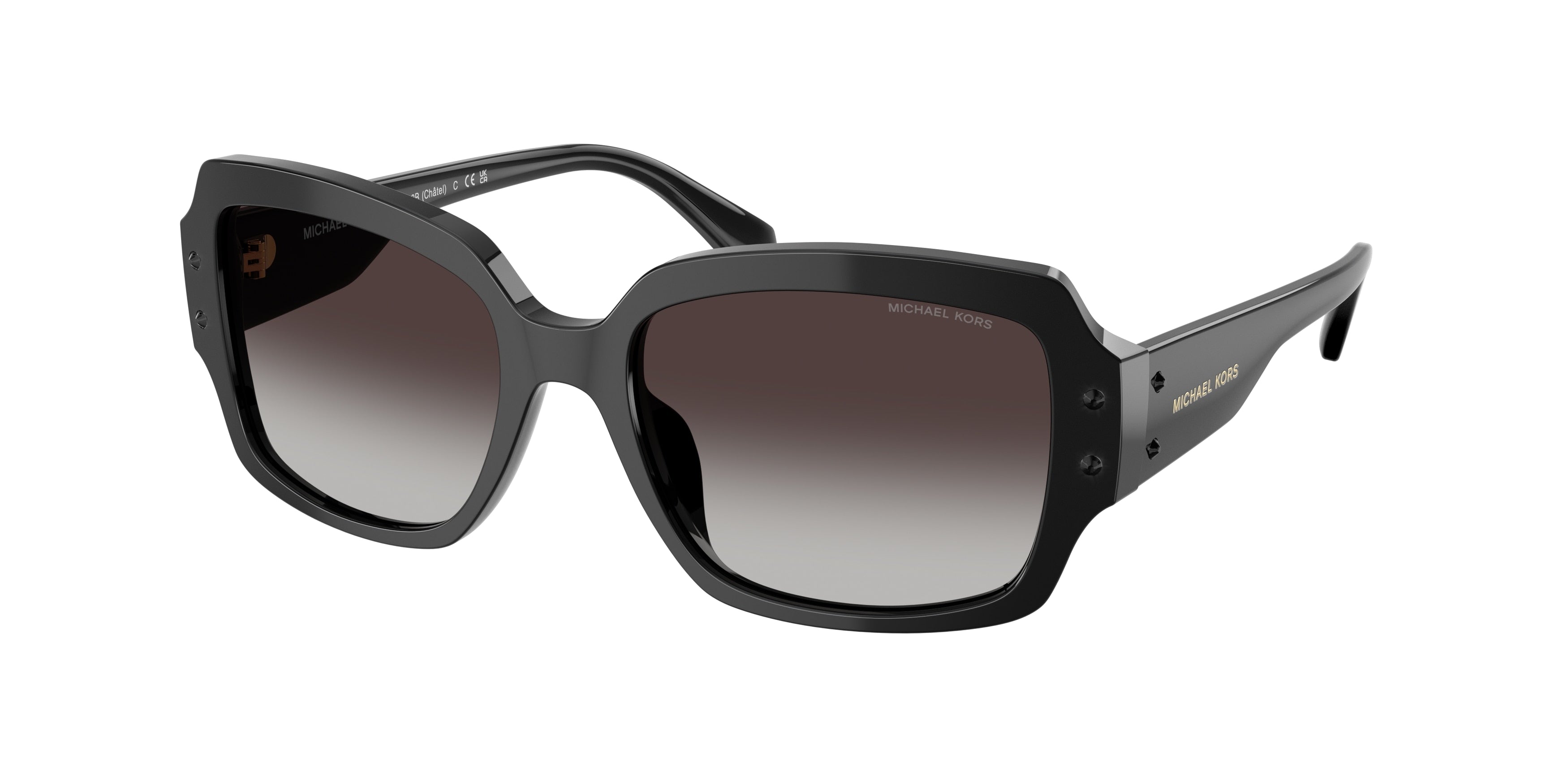 Michael Kors CHâTEL MK2233B Rectangle Sunglasses  30058G-Black 55-140-18 - Color Map Black