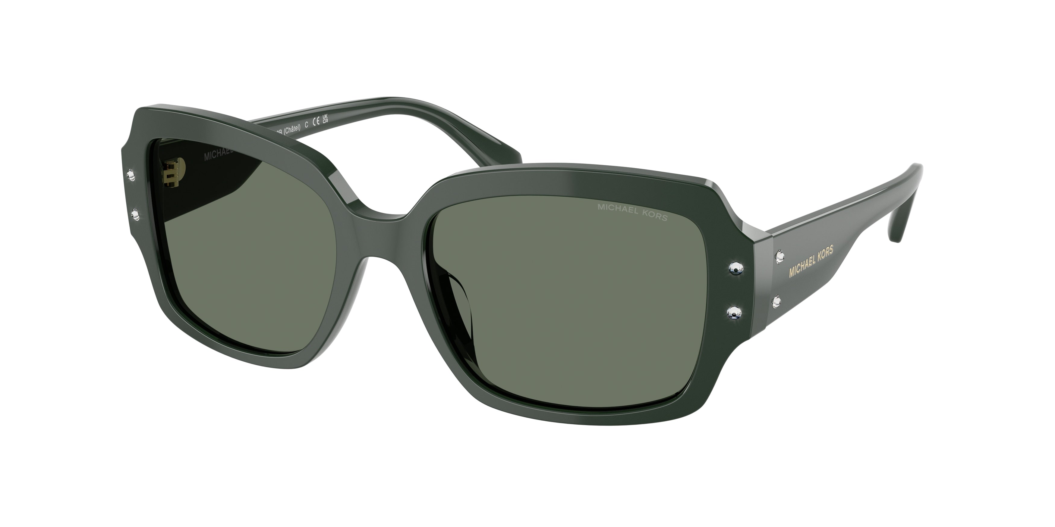 Michael Kors CHâTEL MK2233B Rectangle Sunglasses  40063H-Bosco 55-140-18 - Color Map Green