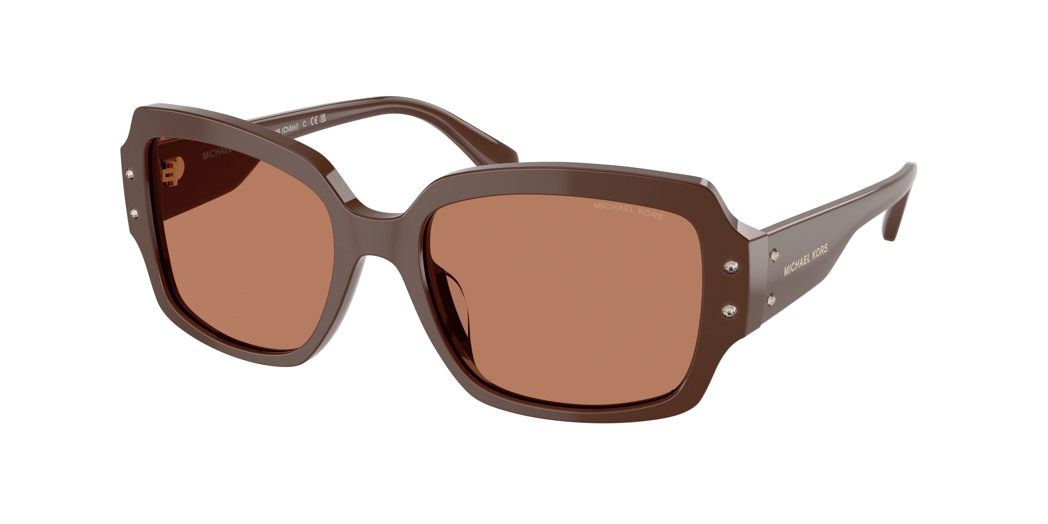 Michael Kors CHâTEL MK2233B Rectangle Sunglasses  4008/3-Nutmeg 55-140-18 - Color Map Brown